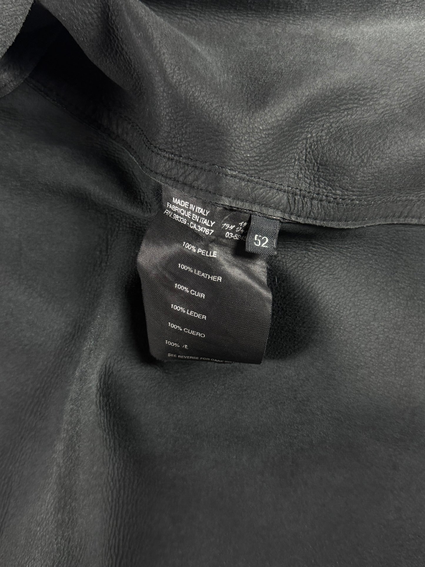 Prada Pure Minimalist Soft Light Moto Jacket Leather FW 2000 - L