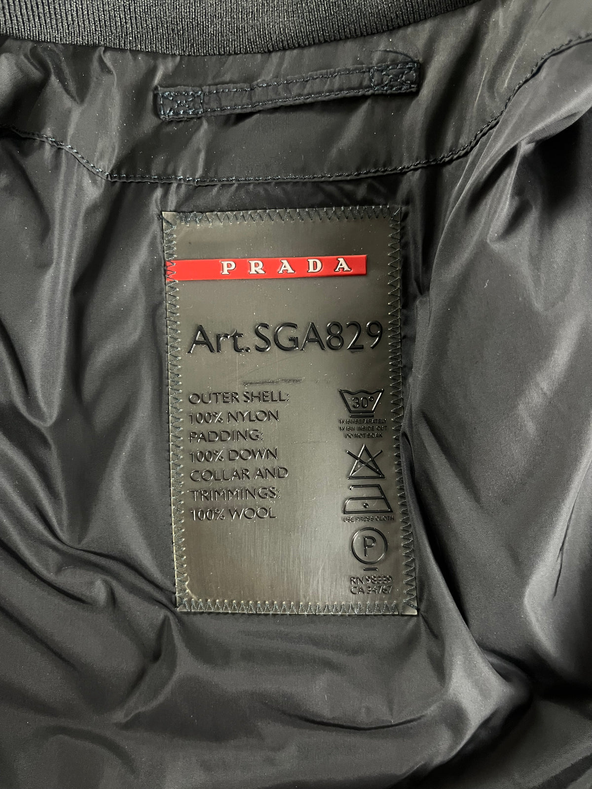 Prada Dark Nylon Mid Hooded Puffer Jacket FW 2007 - M