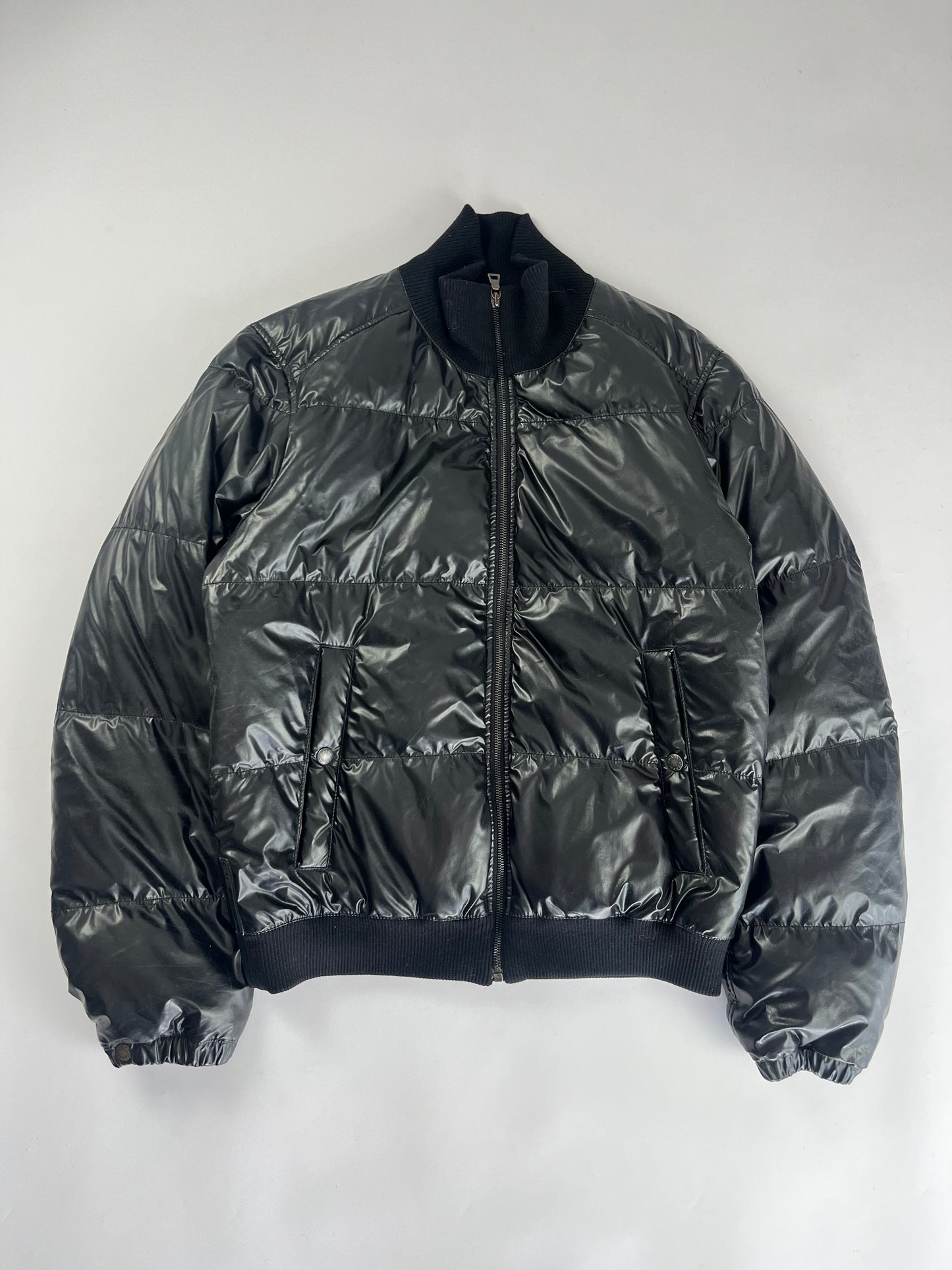 Prada Bright Black Nylon Puffer Jacket FW 2007 - M