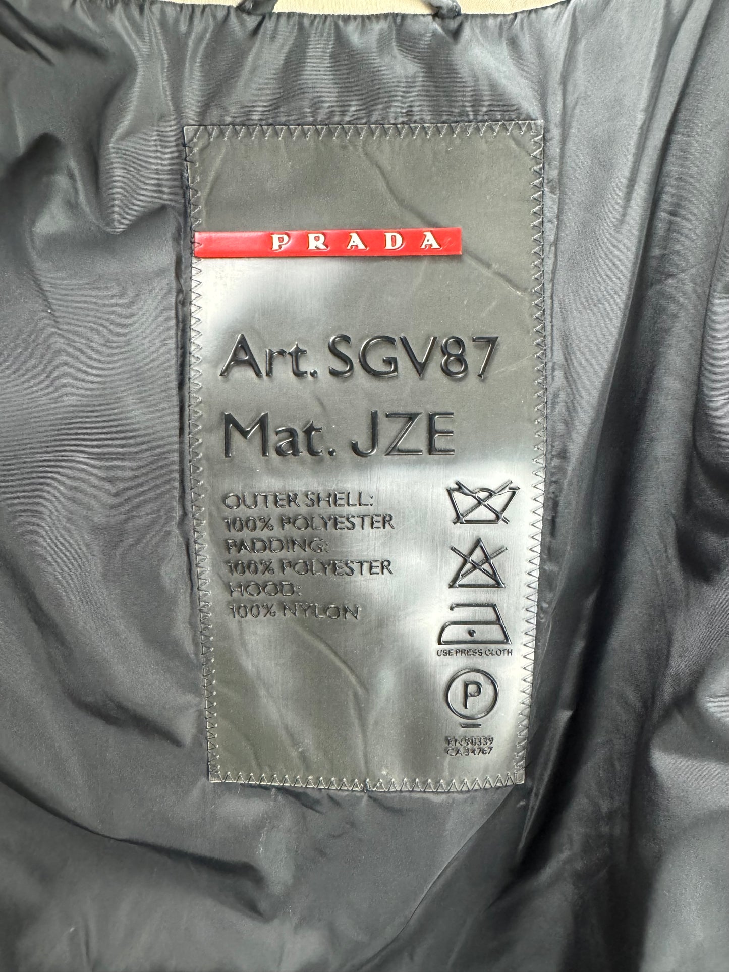 Prada Linea Rossa Cream Convertible Technical Hooded Jacket SS 2000 - XL