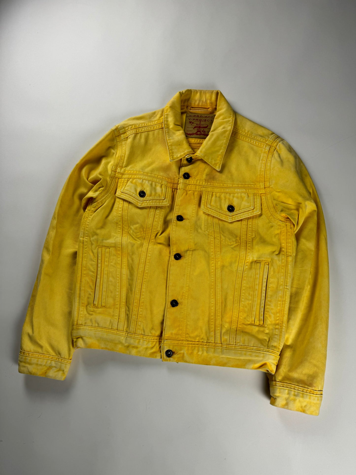 Y/Project Sample Yellow Denim Double Stone Wash Seam Jacket SS 2020 - S