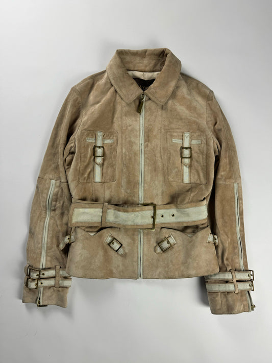 Louis Vuitton Suede Calfskin  Leather Multi Belted Jacket 2000s - XS