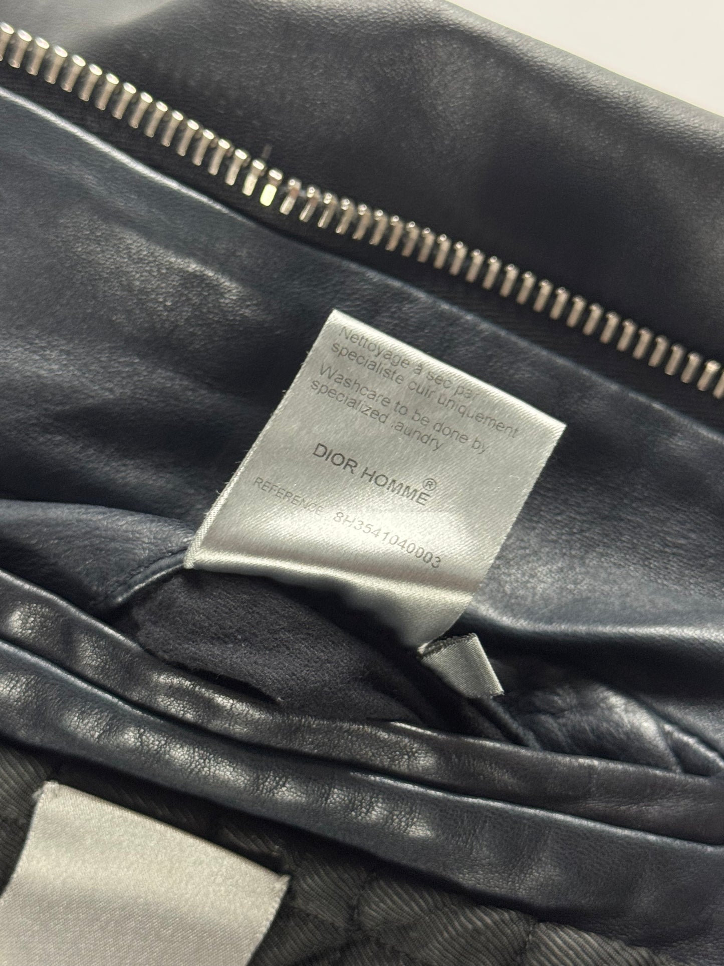 Dior Homme Napoleon Military Marine Leather Jacket FW 2008 - M