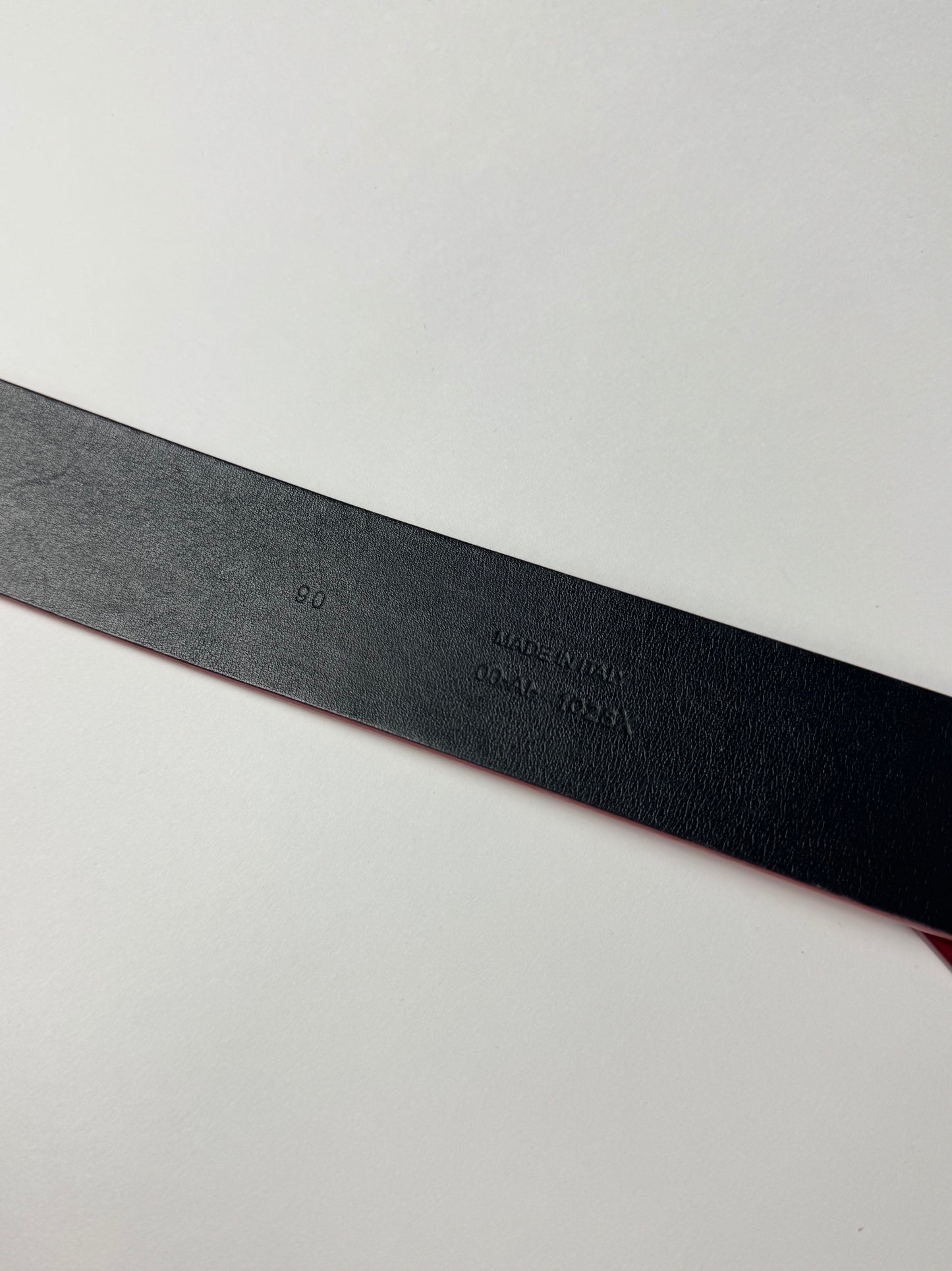 Dior Homme Sample Kris Van Assche Red Leather Belt SS 2009 - 90 CM