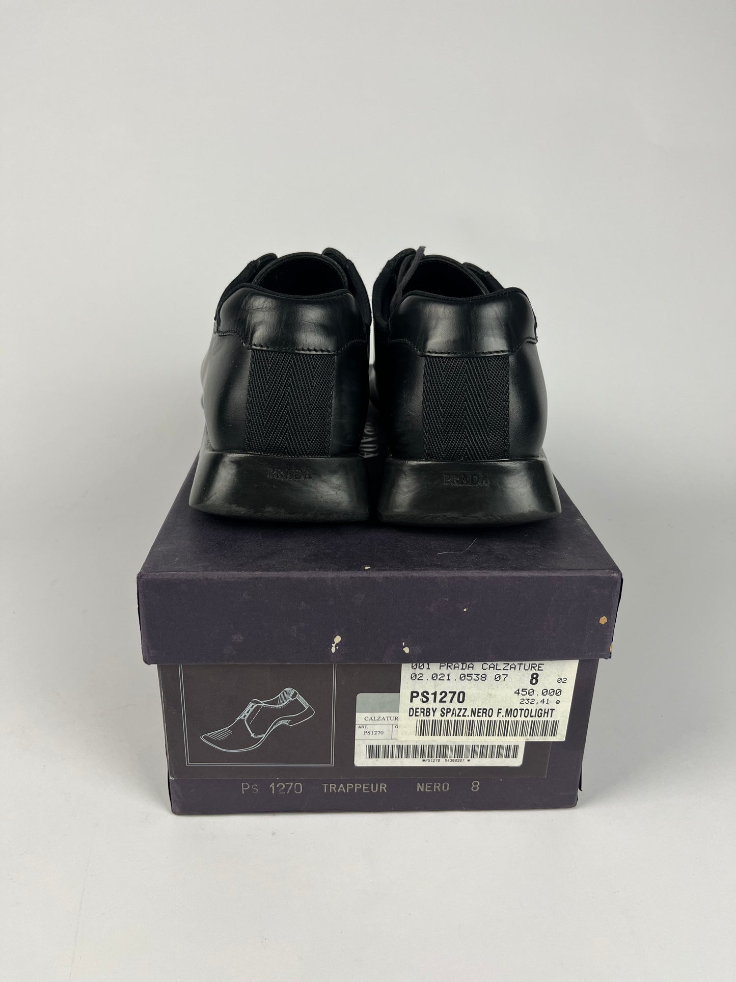 Prada Leather Motolight Derby Shoes FW 1999 - 43 EU