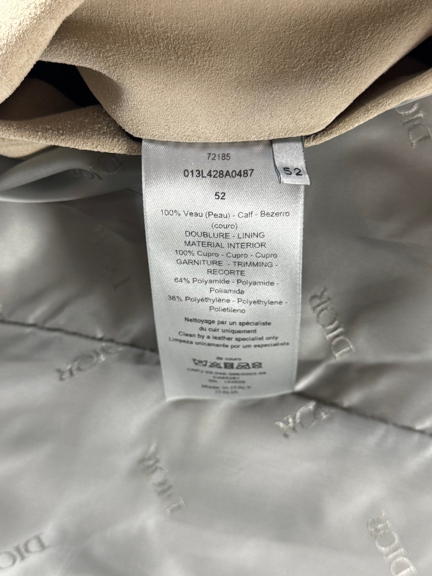 Dior Beige Suede Leather Overshirt Jacket SS 2020 - L