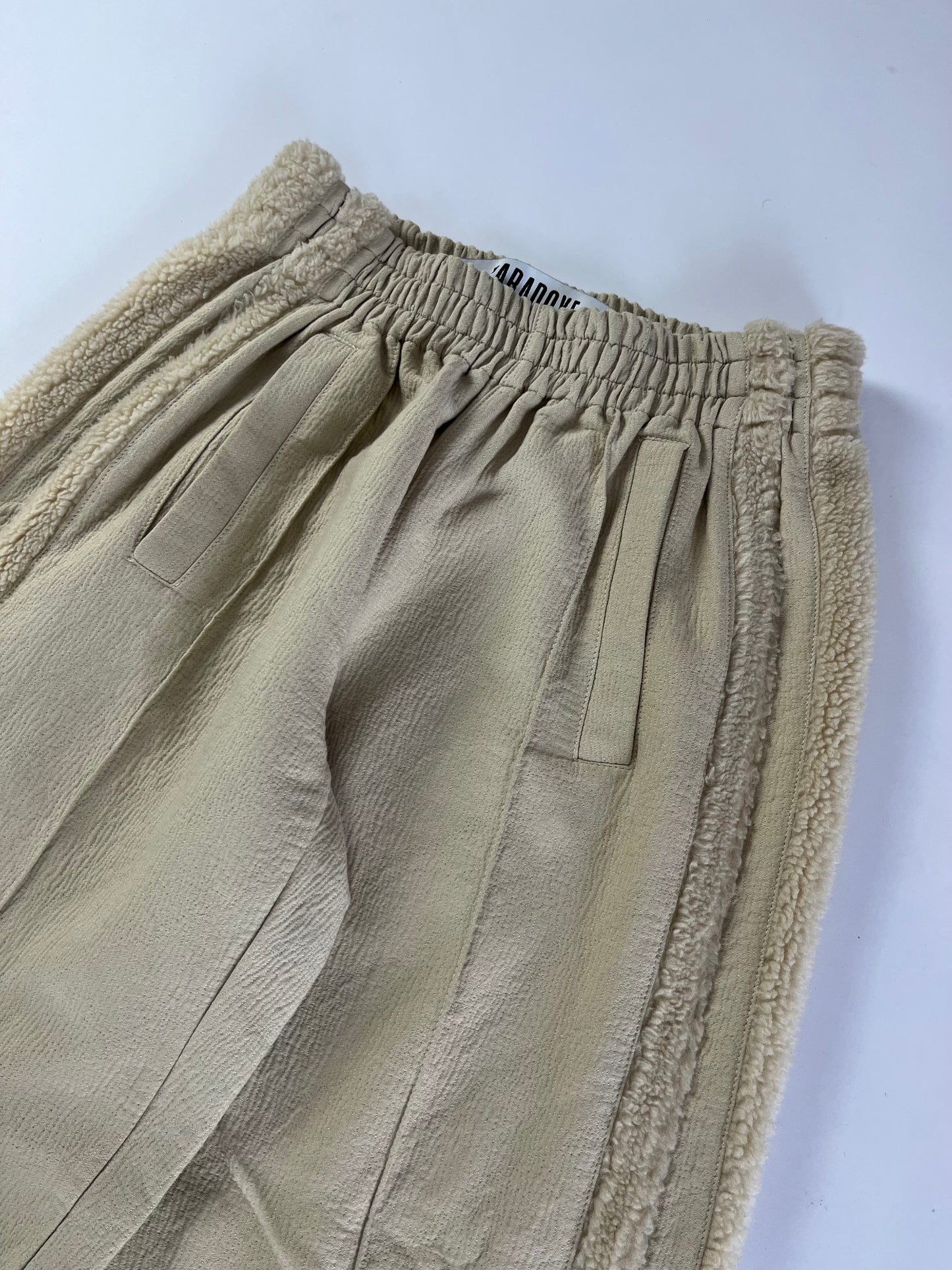 Paradoxe Paris Cream teddy Fur Jogger Pants - M