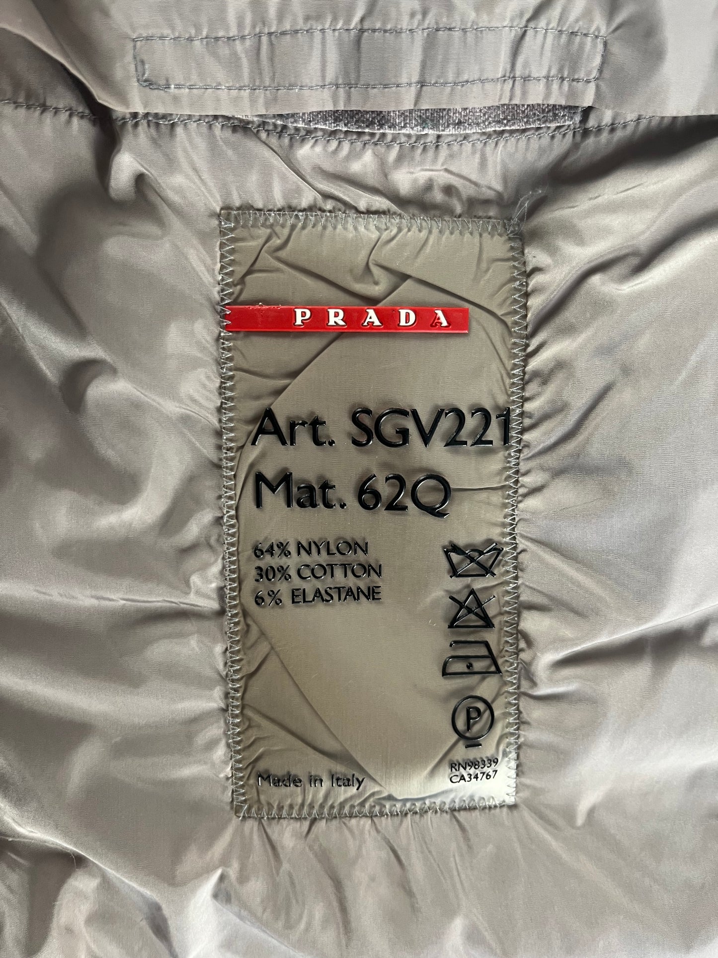 Prada Linea Rossa Ribbed Shoulder Nylon Jacket SS 2000 - L