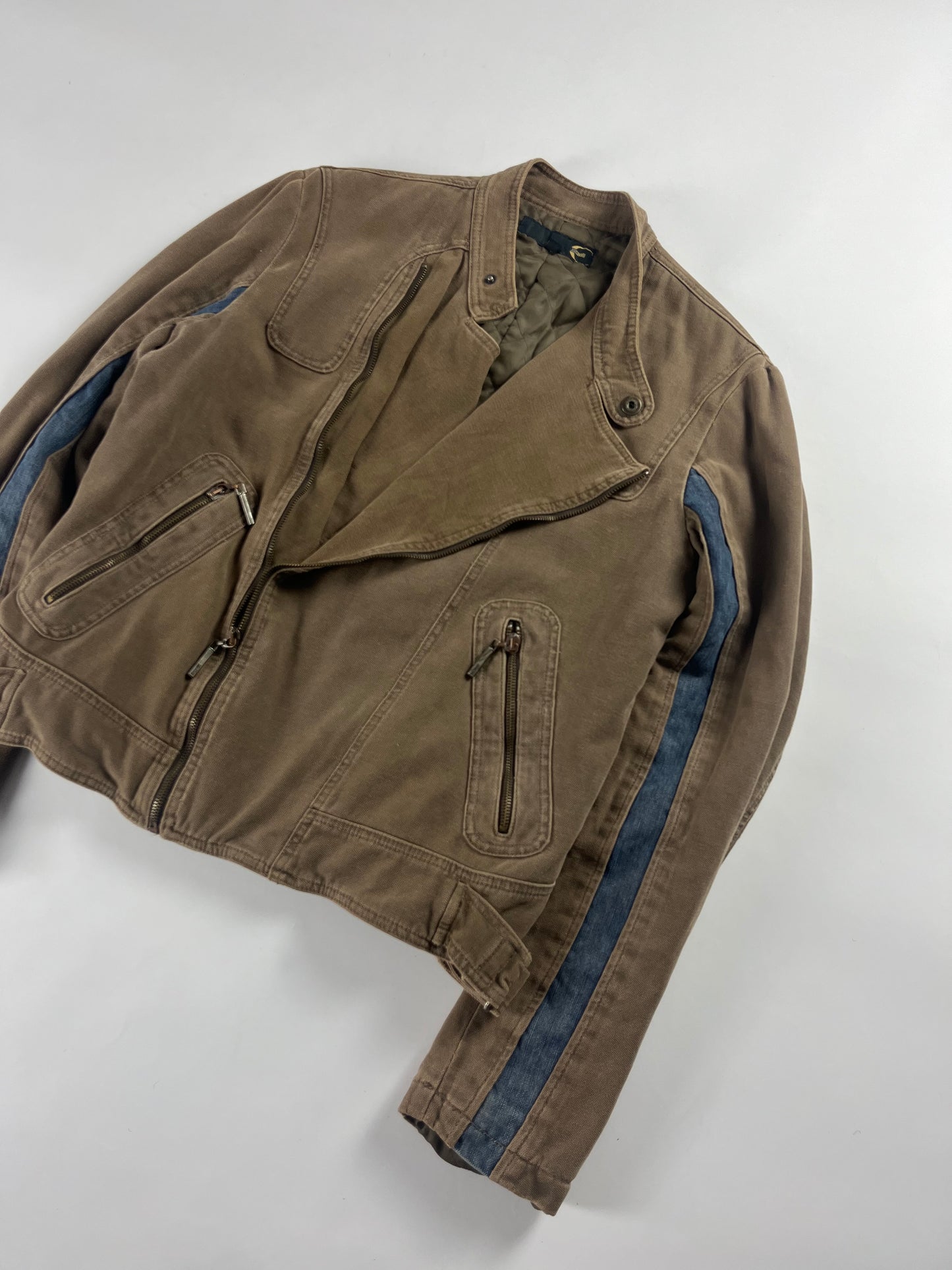 Roberto Cavalli Asymmetrical Zip Biker Jacket SS 2004 - L