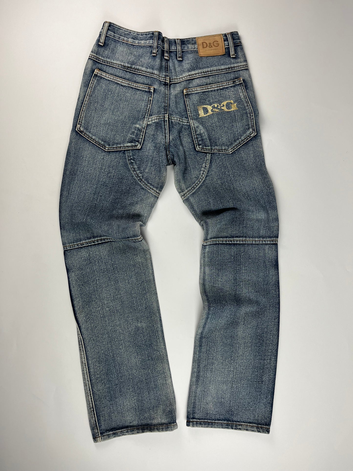 Dolce & Gabbana Blue Denim Moto Pants 2000s - M