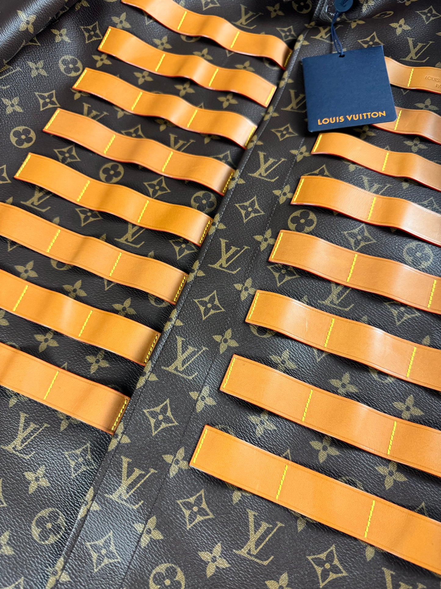Louis Vuitton Nigo LV toile Monogram Military Leather Jacket Resort 2022 - L