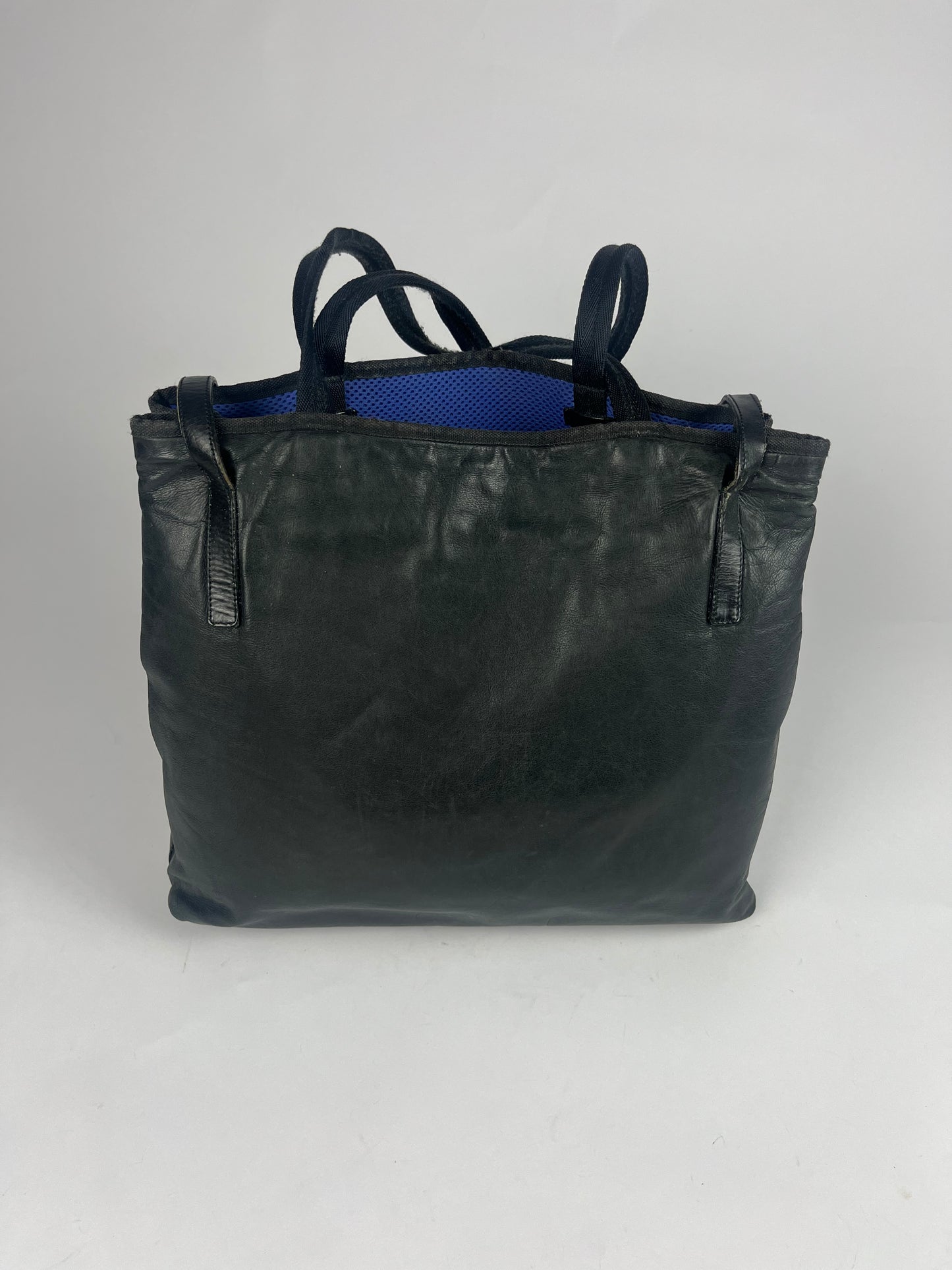 Prada Leather Inside Blue Mesh Belted Shoulder Bag FW 1999 - OS