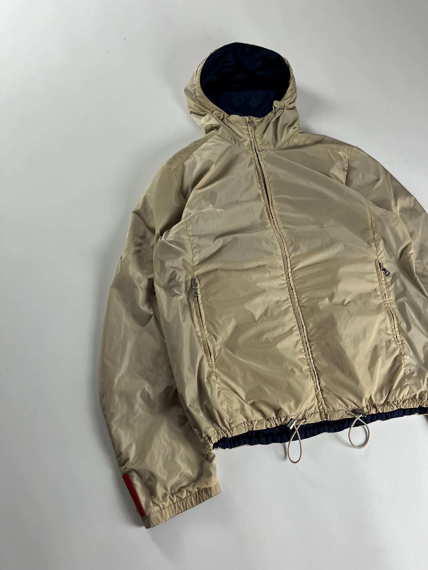 Prada Linea Rossa Lighting Blue Ivory Reversible Jacket - L