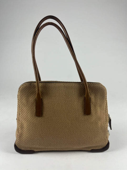 Prada Leather Camel Tweed Bag FW 1999 - OS