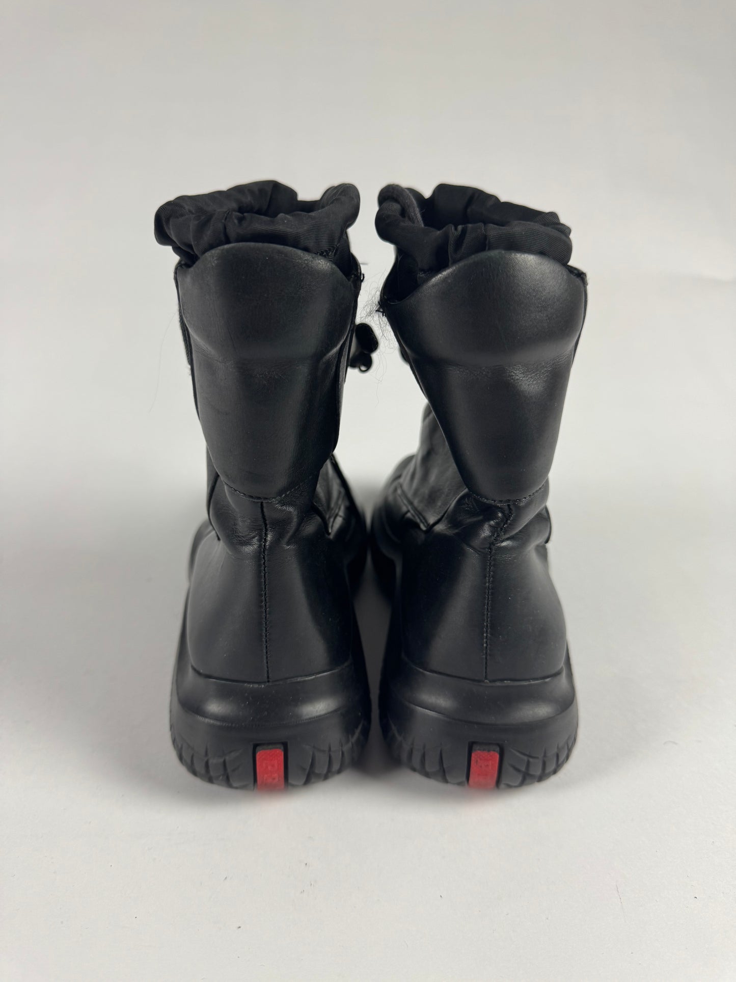 Prada Strapped Black Leather High Velcro Boots FW 1999 - 36,5 IT/37,5 EU