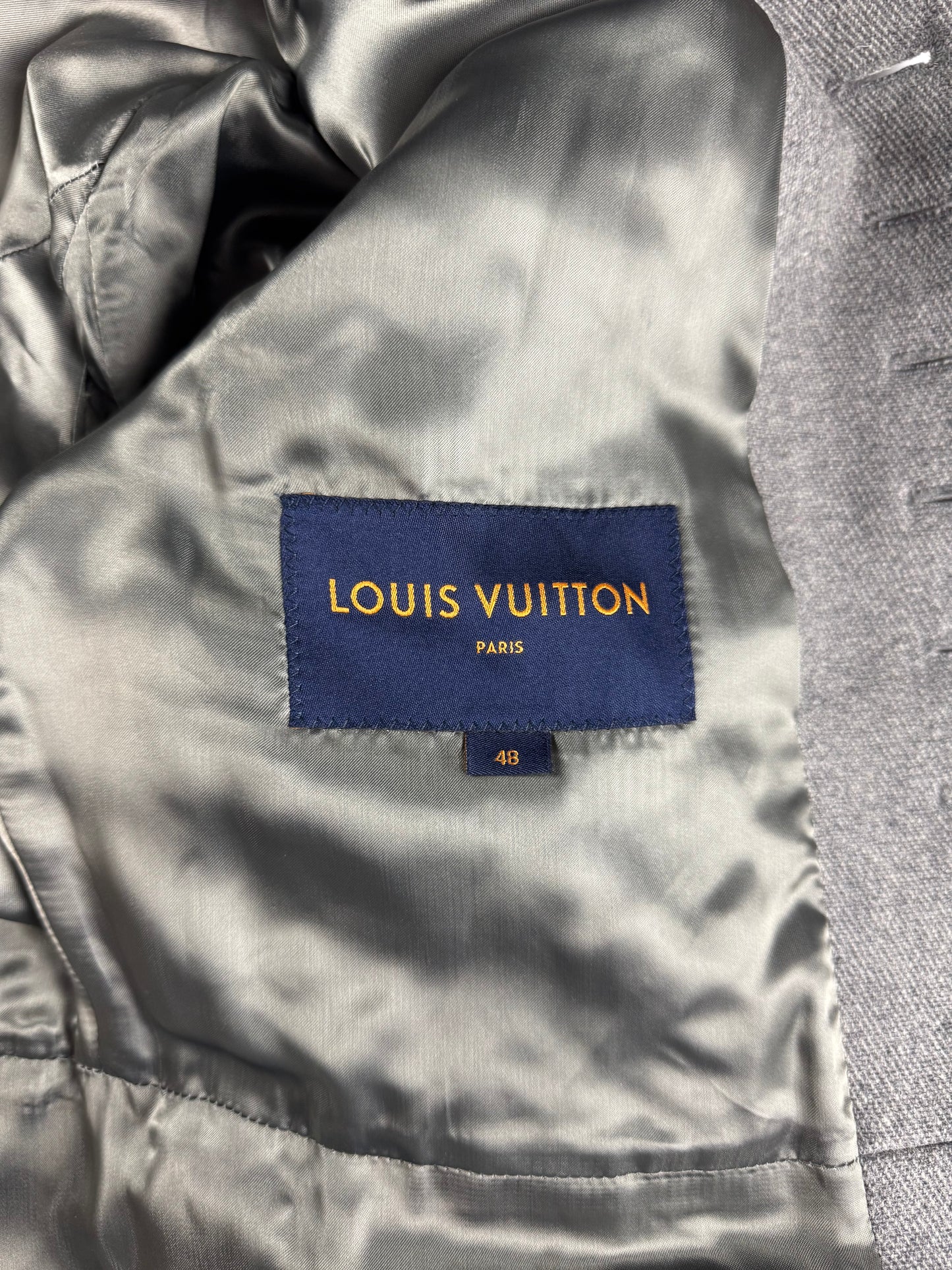 Louis Vuitton Sample Grey Wool Napoleonic Military Stand Collar Epaulettes Officer Jacket FW 2019 - M