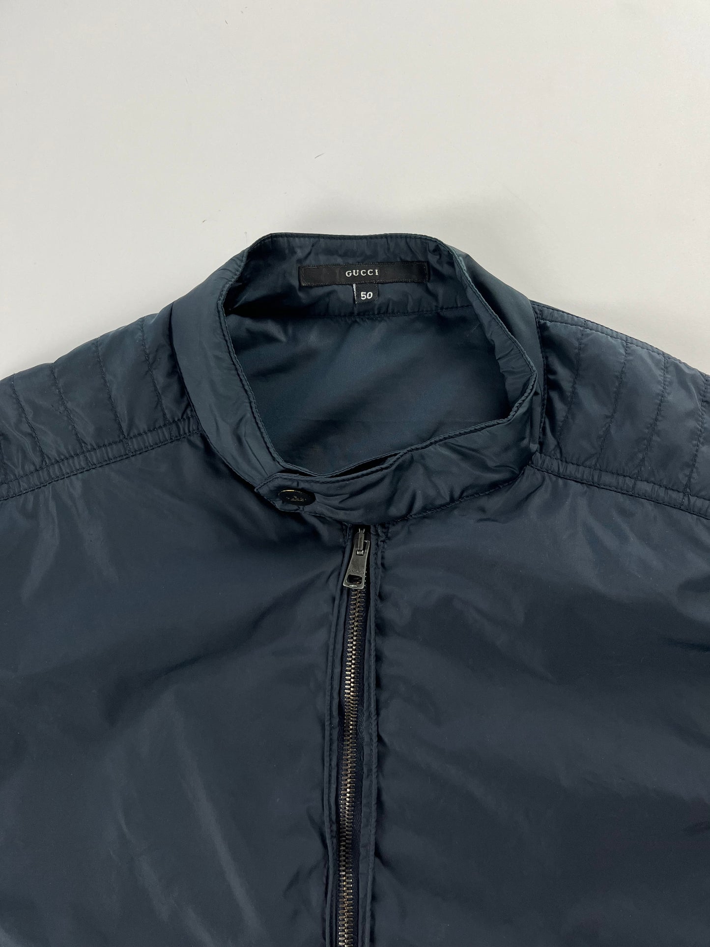 Gucci Dark Navy Nylon Moto Jacket SS 1999 - XS