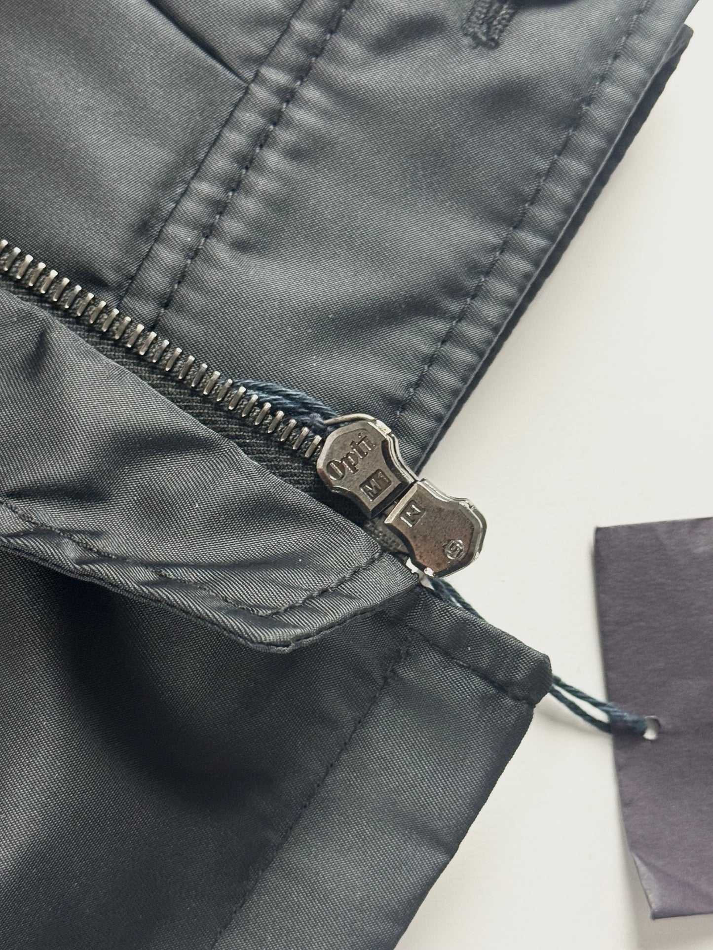 Prada Navy Double Zip Officer Minimalist Trucker Jacket SS 2008 - XS