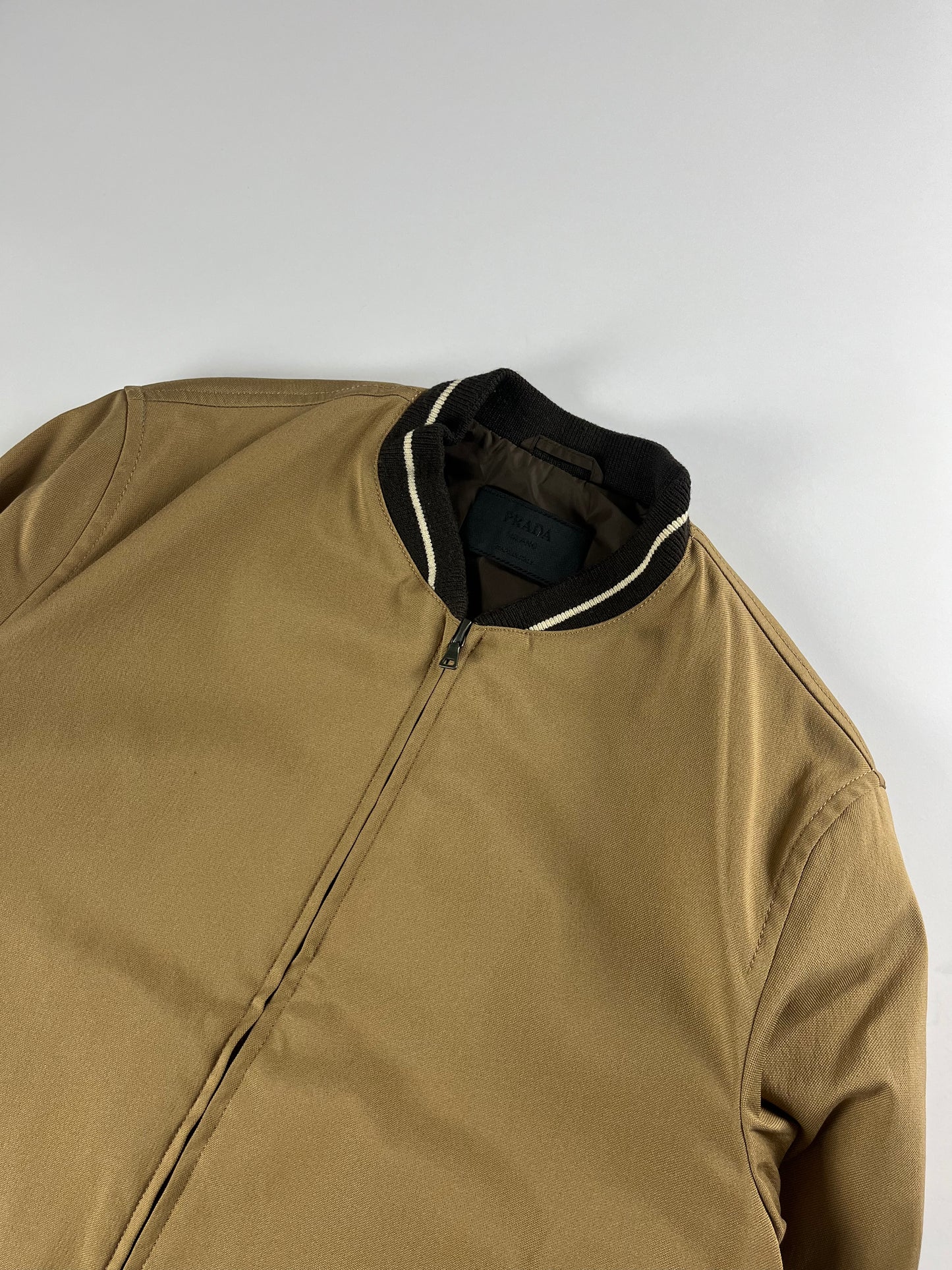 Prada Camel Premium OG Varsity Bomber Jacket FW 2002 - S