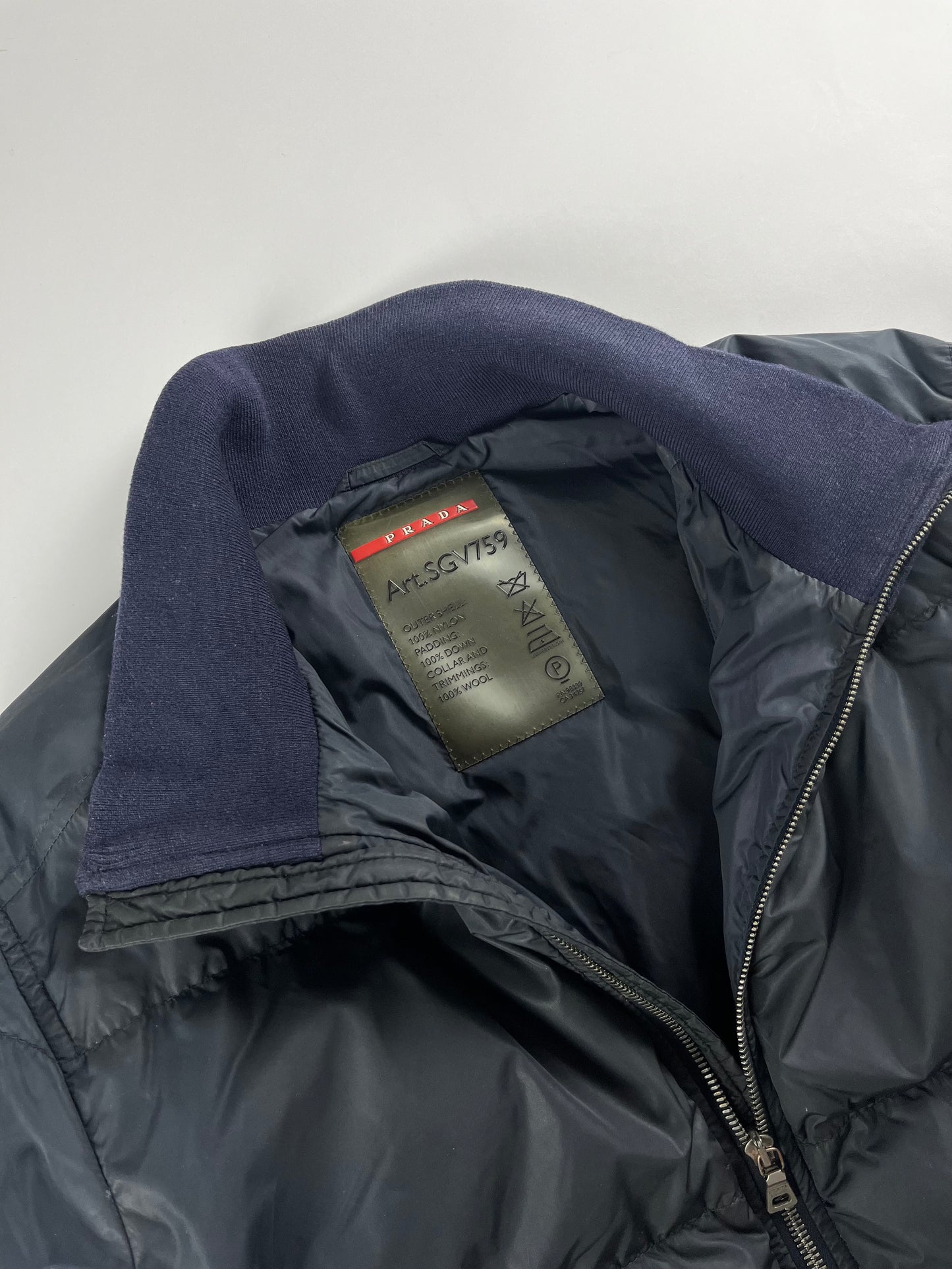 Prada Linea Rossa Navy Puffer Jacket - M
