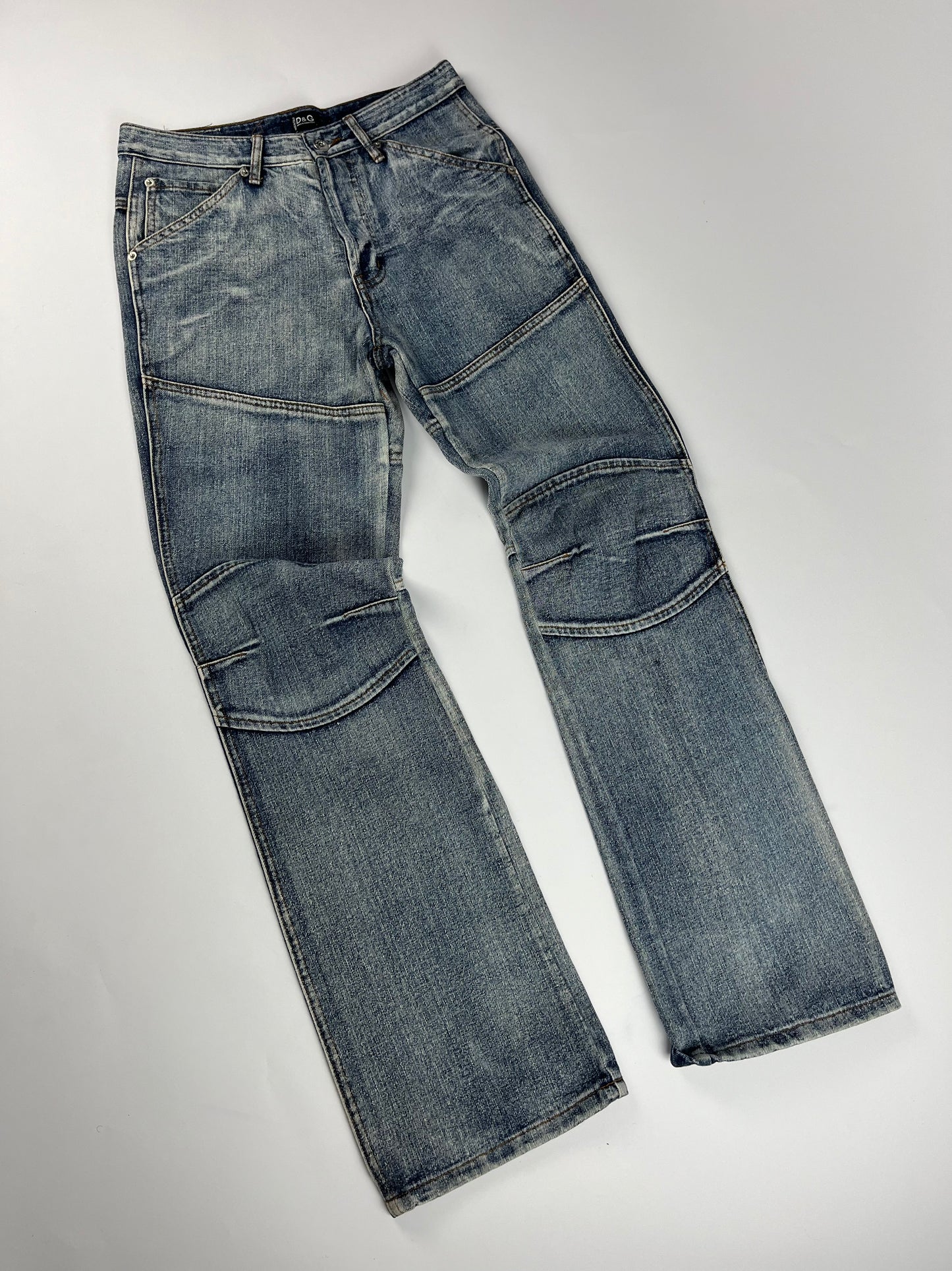 Dolce & Gabbana Blue Denim Moto Pants 2000s - M