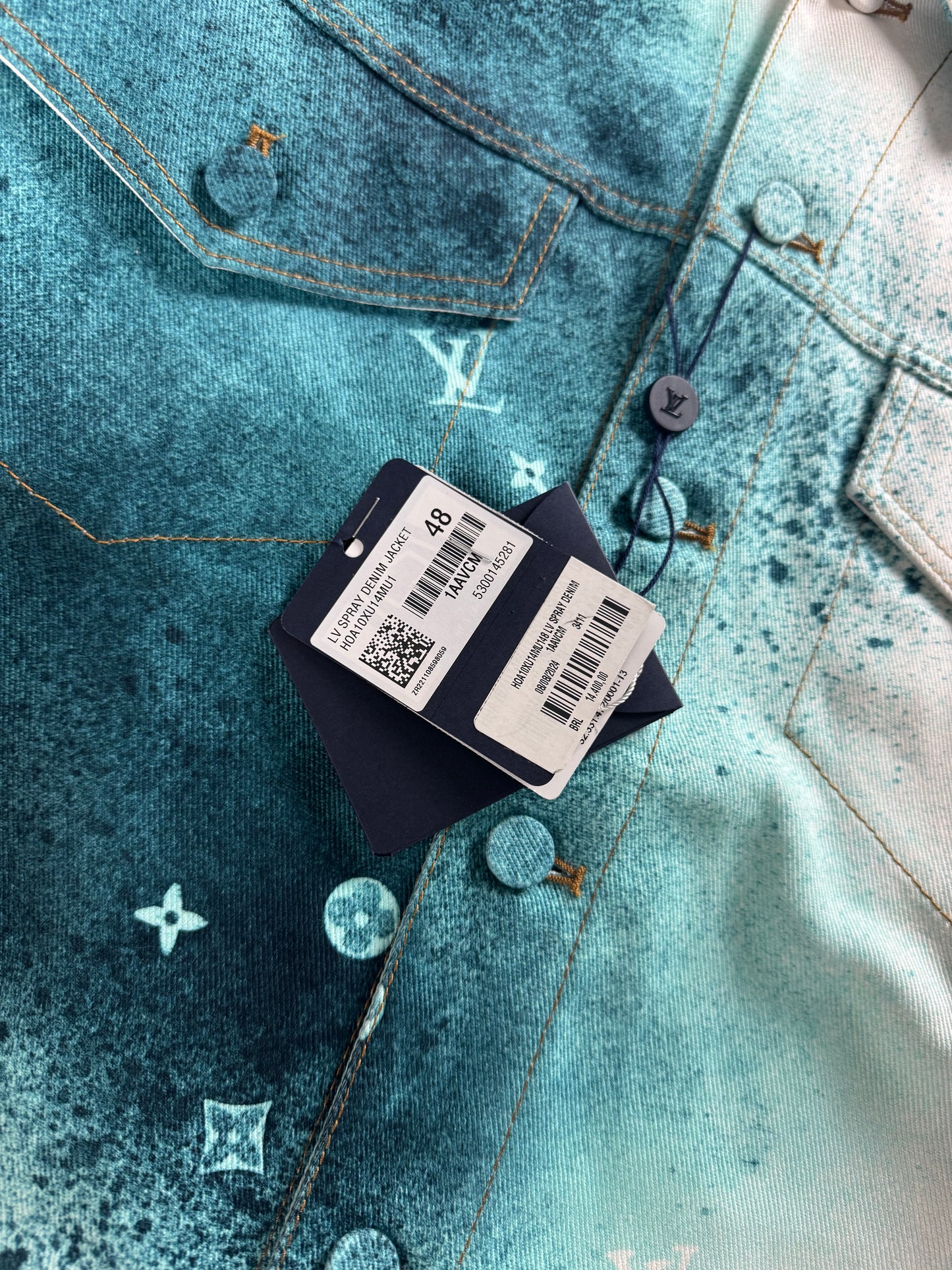 Louis Vuitton Sprayed Monogram Denim Trucker Jacket SS 2023 - M