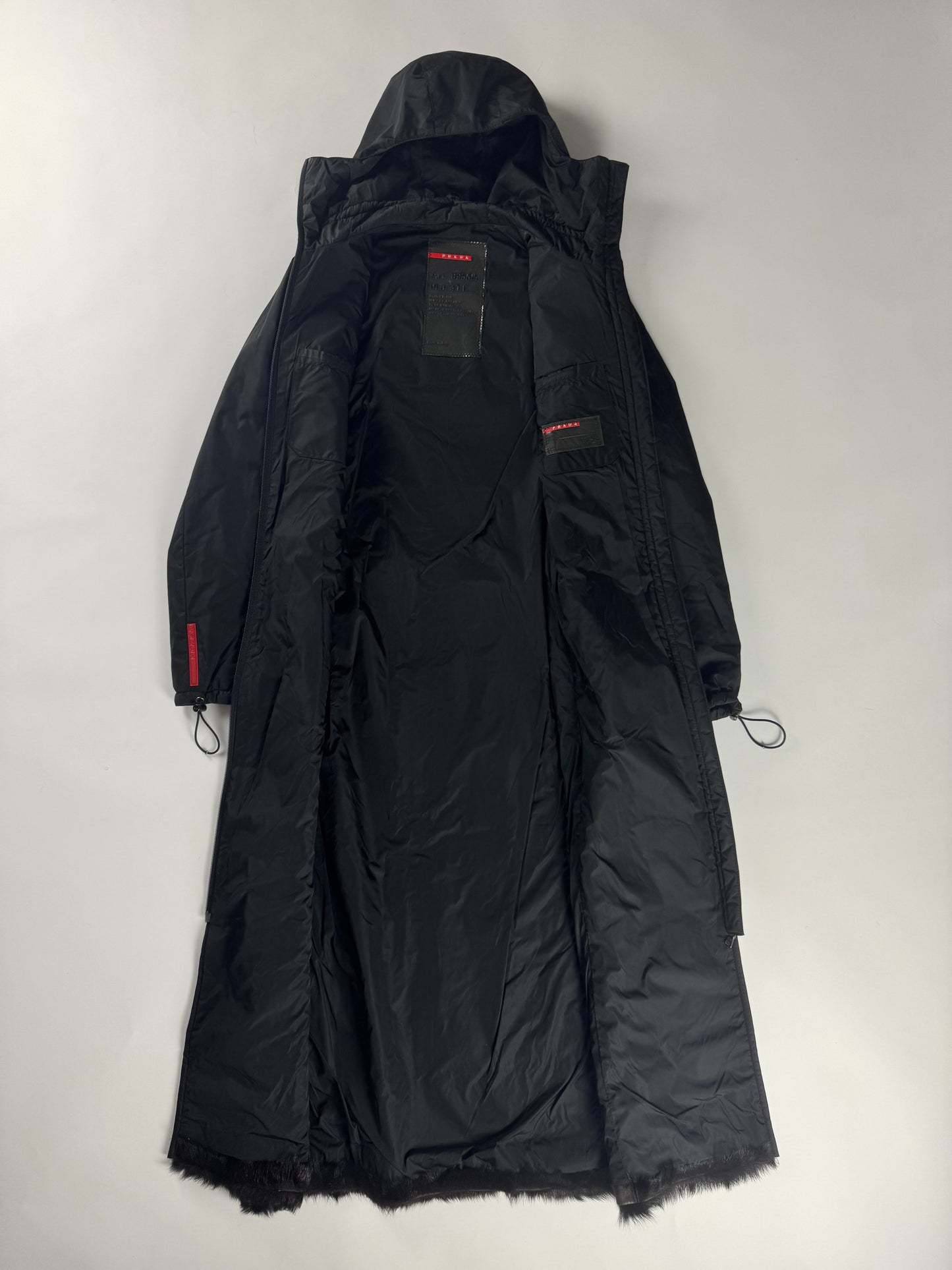 Prada Linea Rossa Convertible Sleeve Dyed Kid Fur Hooded Coat FW 1999 - S