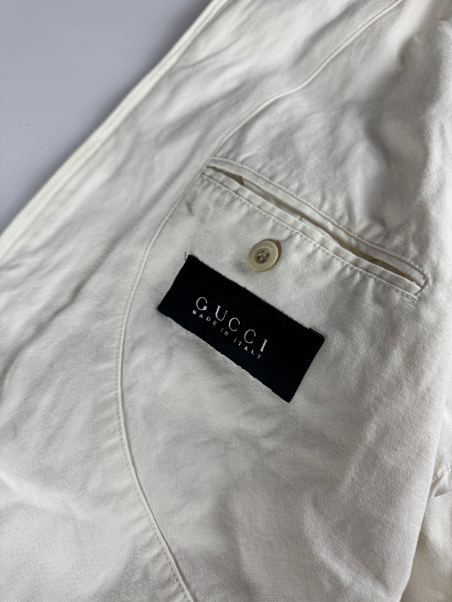 Gucci White Cotton OG Colors Bomber Jacket 2000s - M