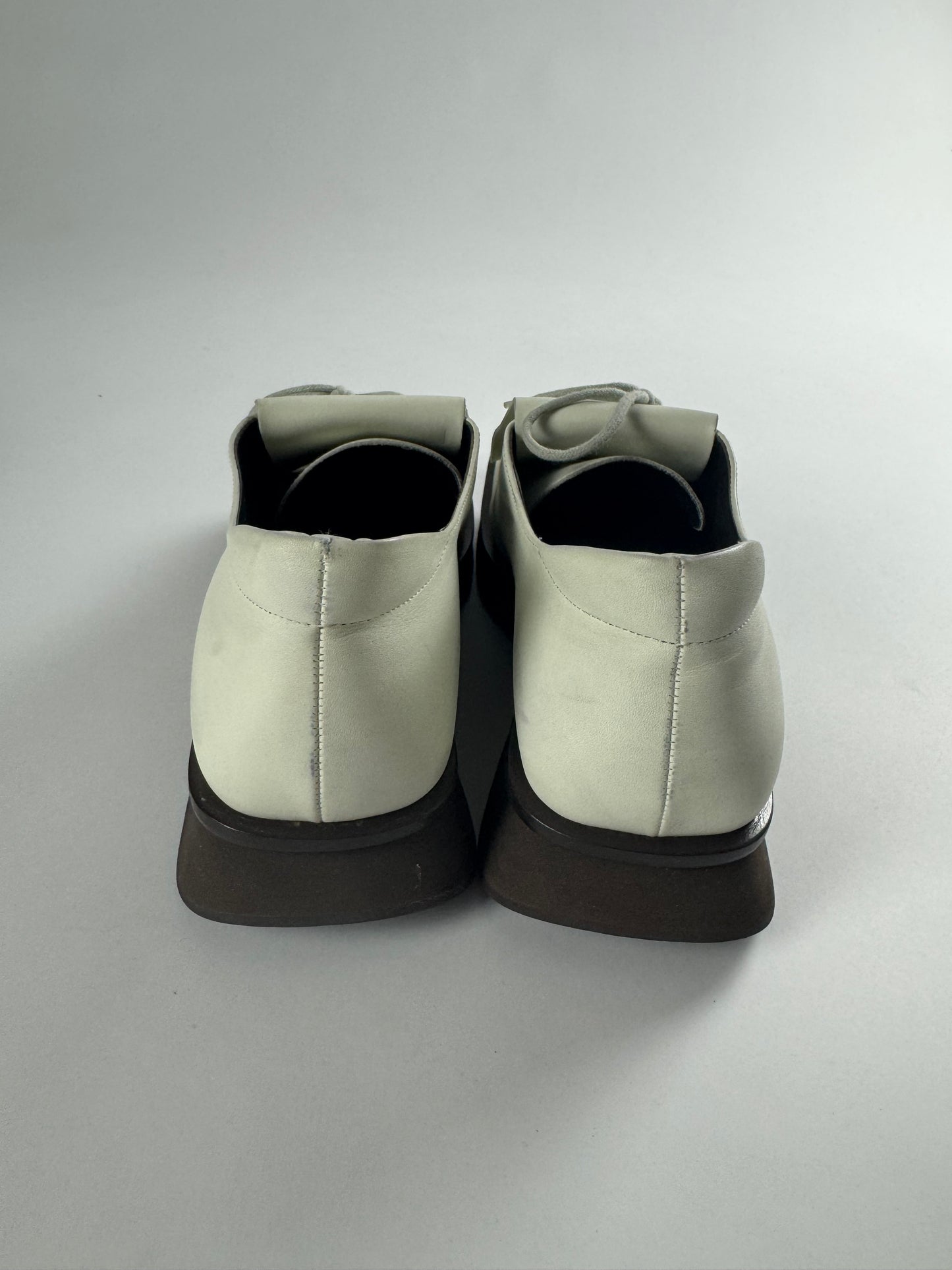 Prada White Platform Loafers Shoes SS 1999 - 38 IT/39 EU