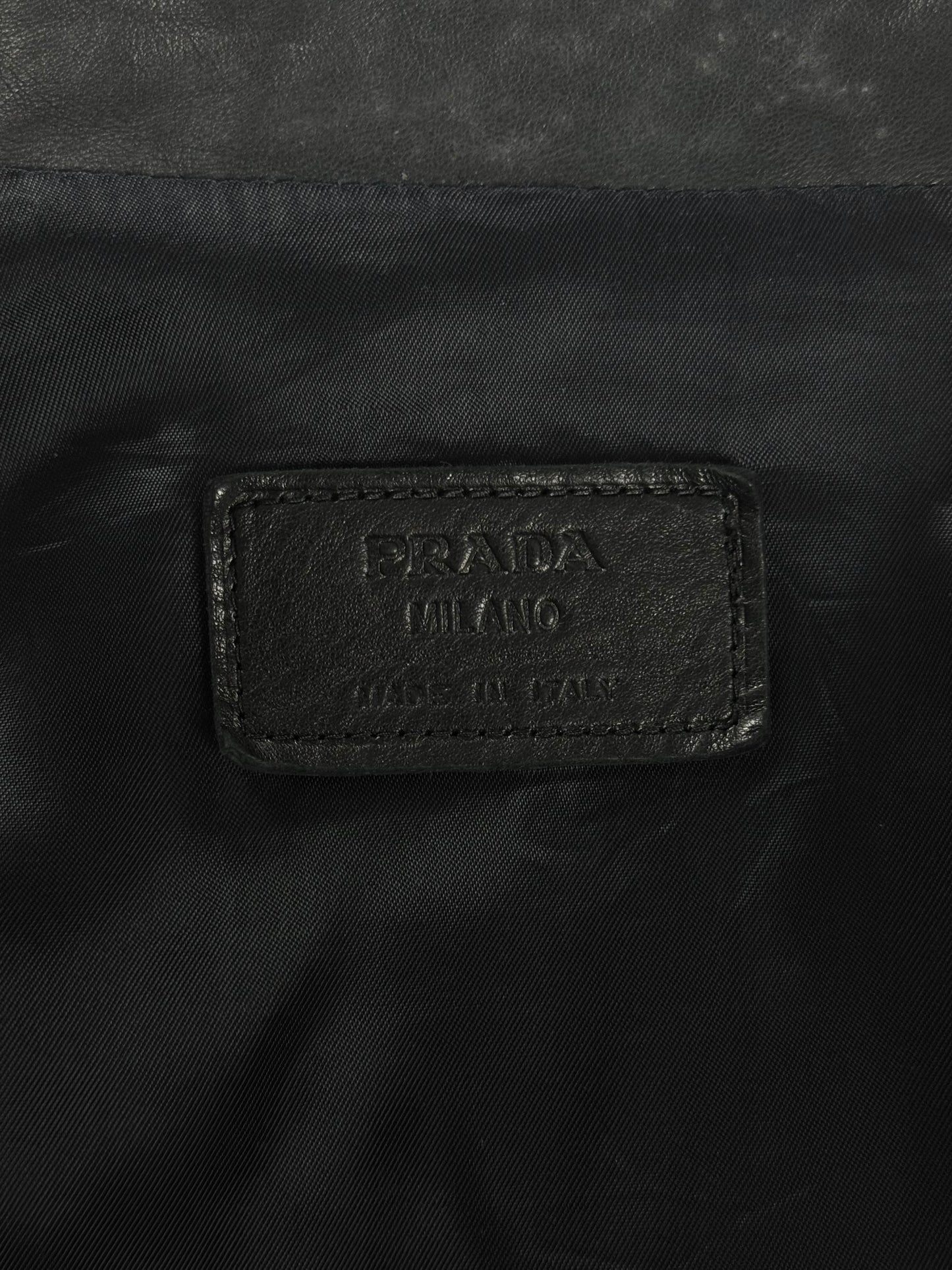 Prada Black Leather Harrington Bomber Jacket FW 2006 - M