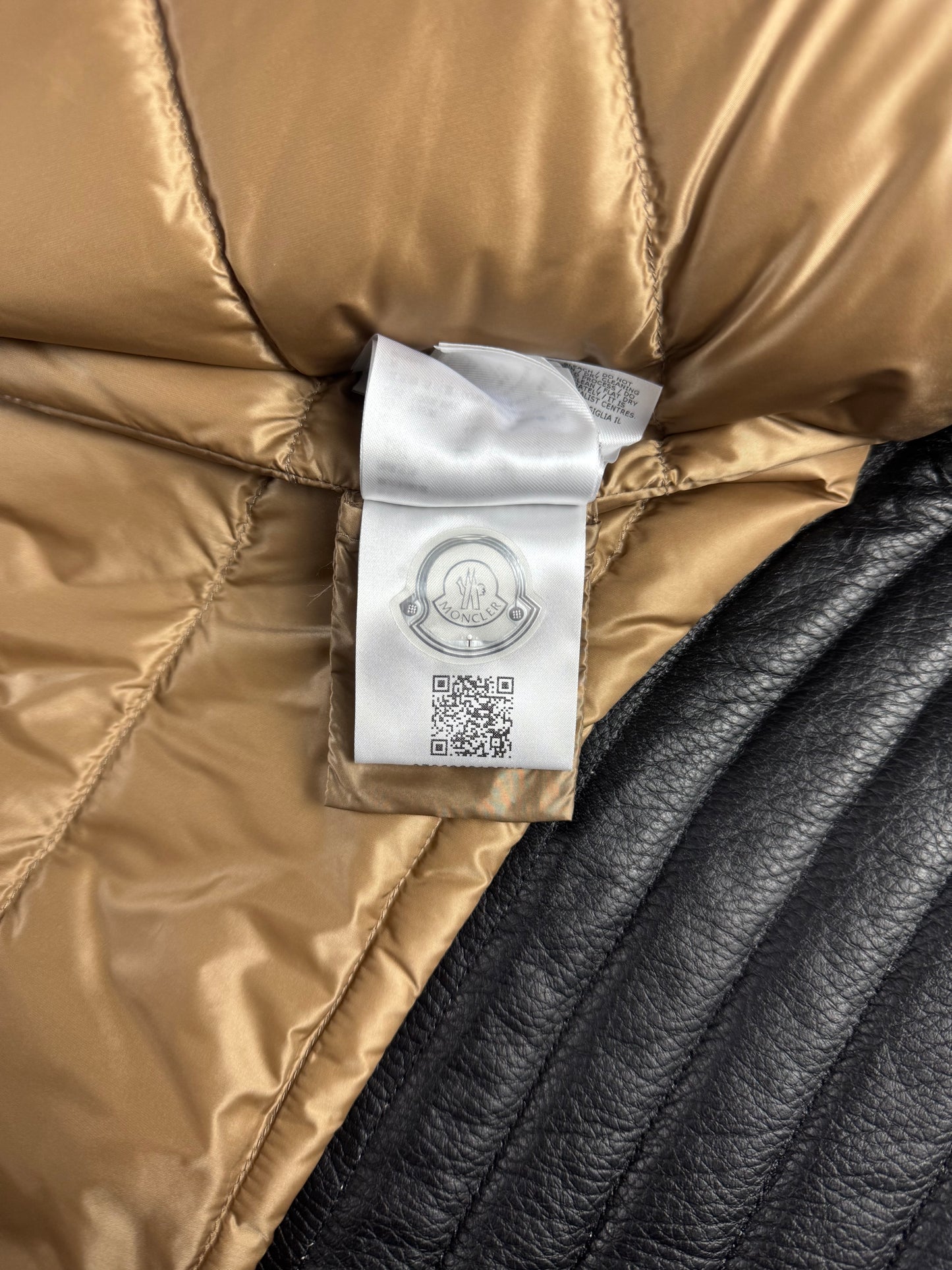 Moncler x Palm Angels Vicsek Full Grain Leather Down Moto Jacket FW 2023 - S