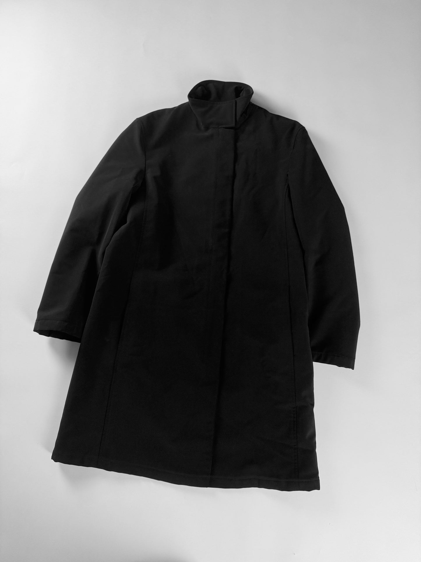 Prada Shadow Charcoal Wool Funnel Neck Coat FW 1998 - S