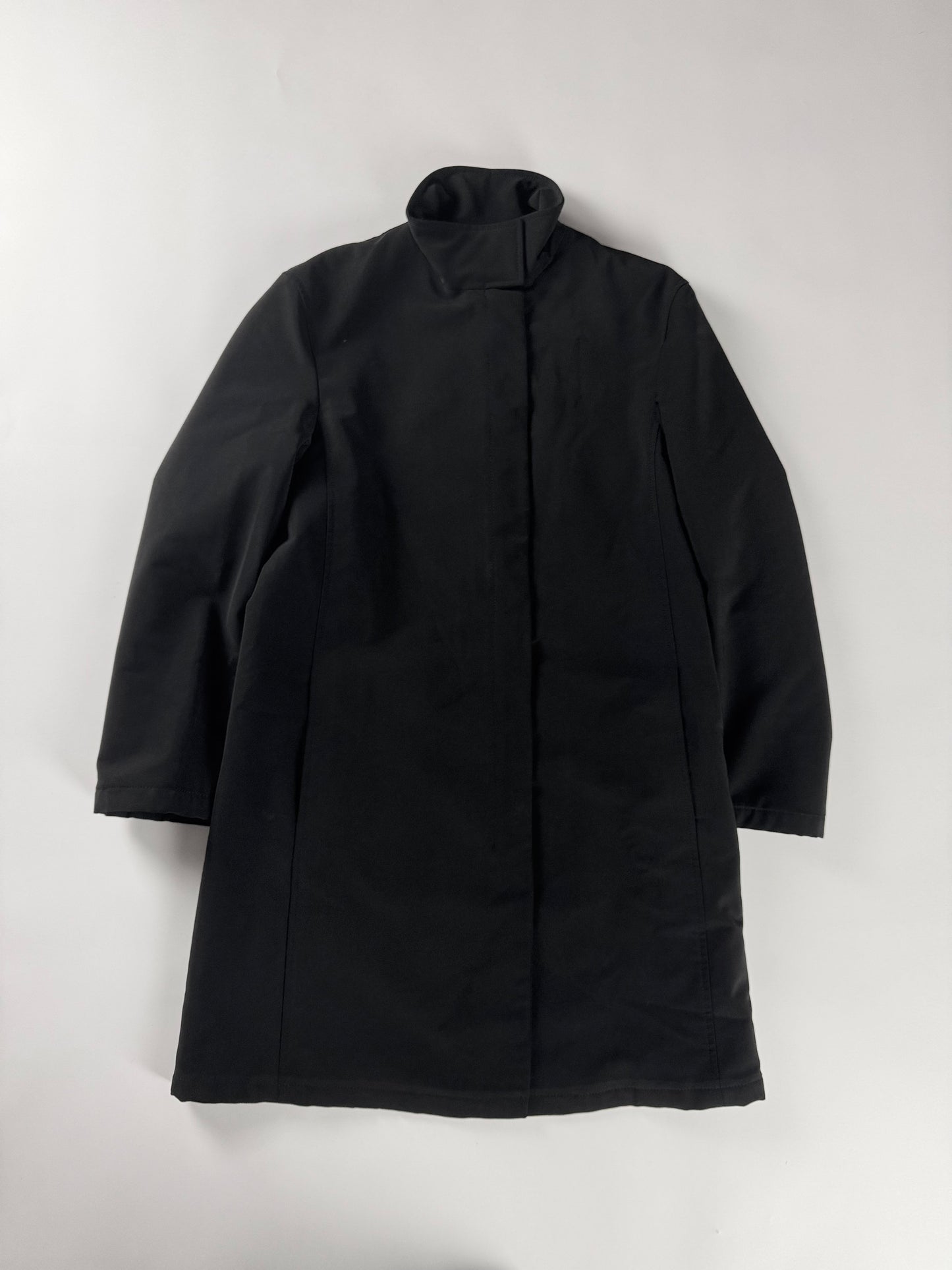 Prada Shadow Charcoal Wool Funnel Neck Coat FW 1998 - S