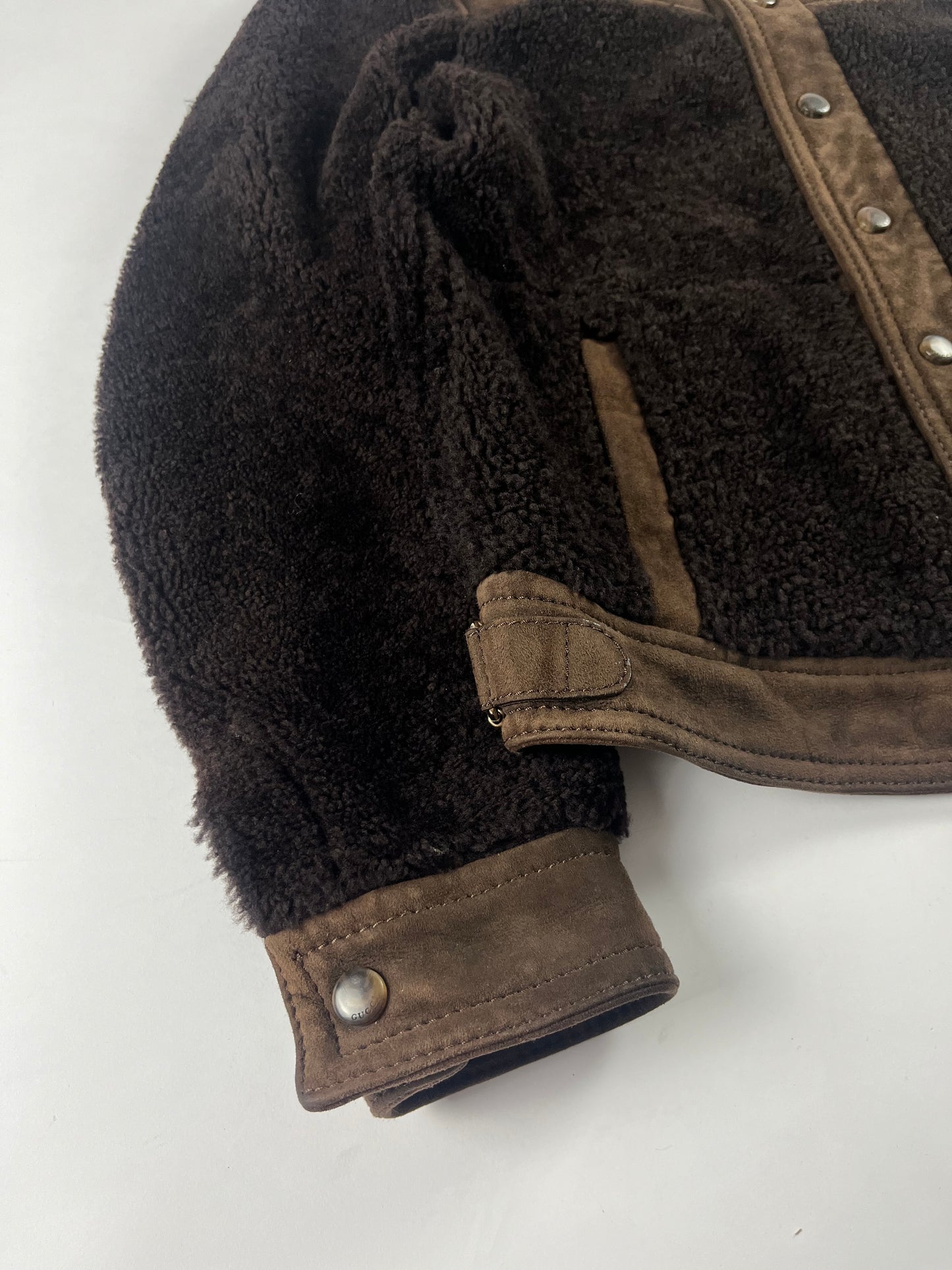 Gucci Dark Brown Shearling Wool Blend Jacket - M