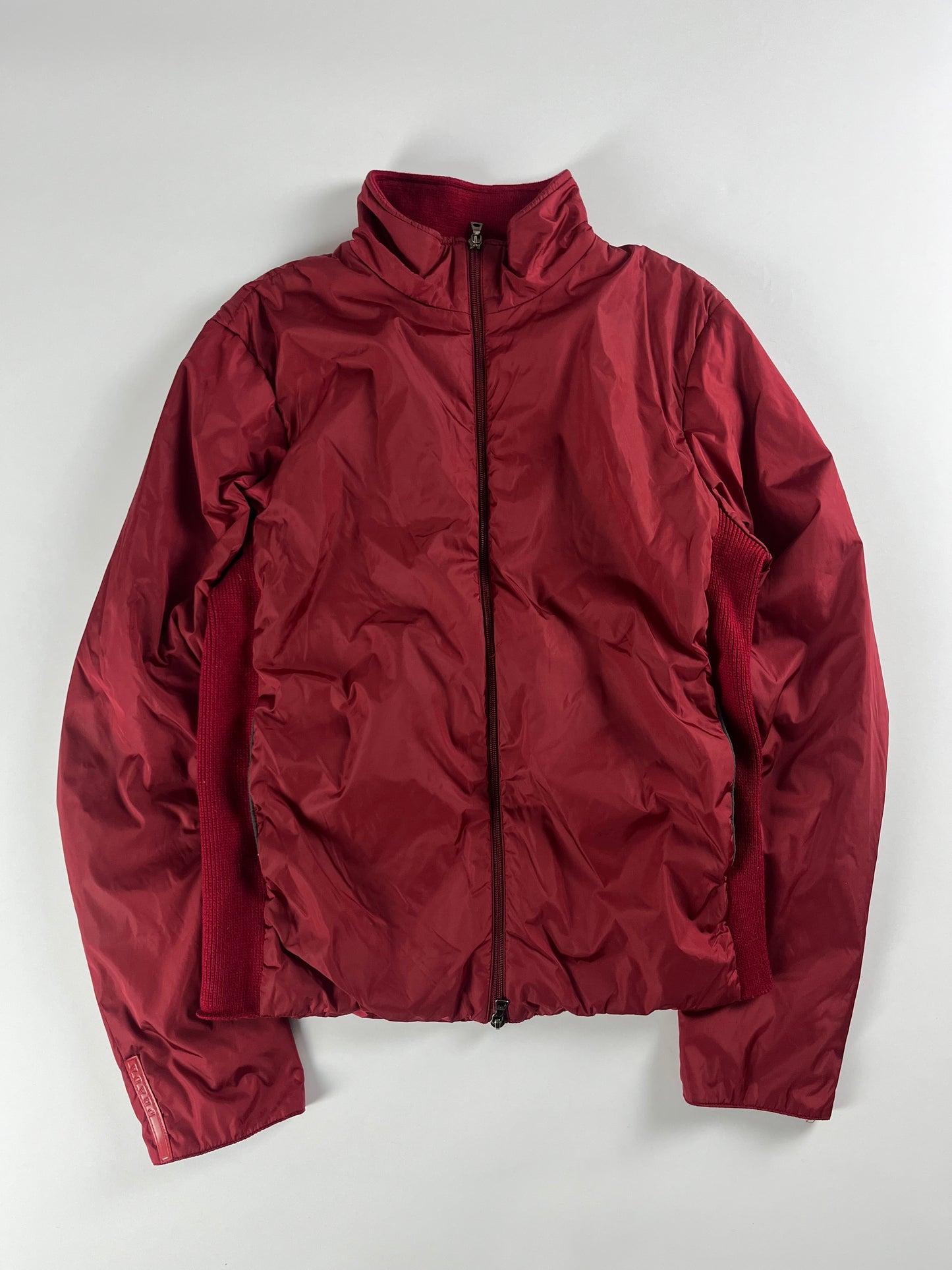 Prada Linea Rossa Red Hybrid Nylon Zipper Jacket SS 2000 - M