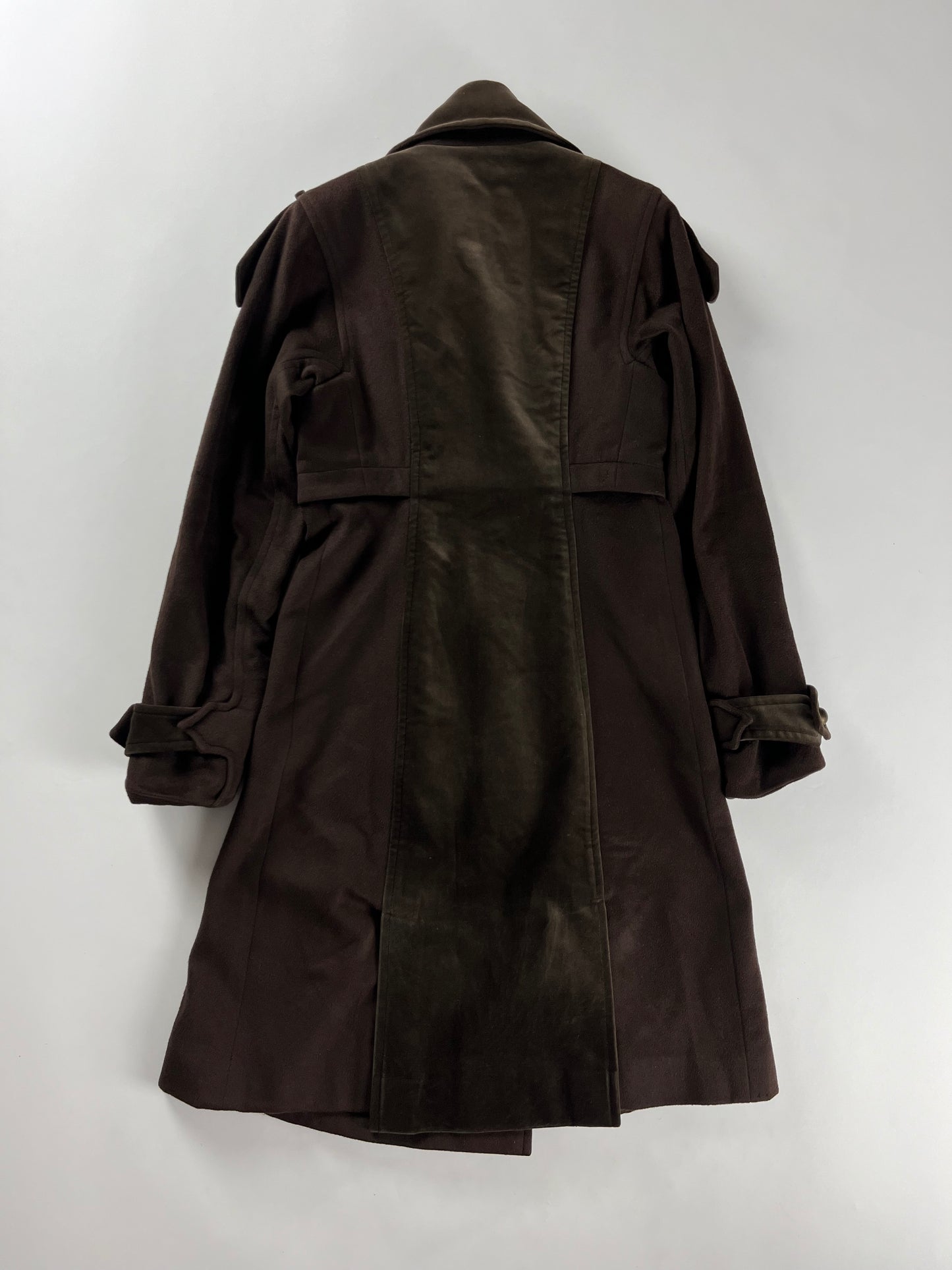 Yves Saint Laurent Sample Double Breasted Velvet Trimmed Military Coat FW 2005 - S