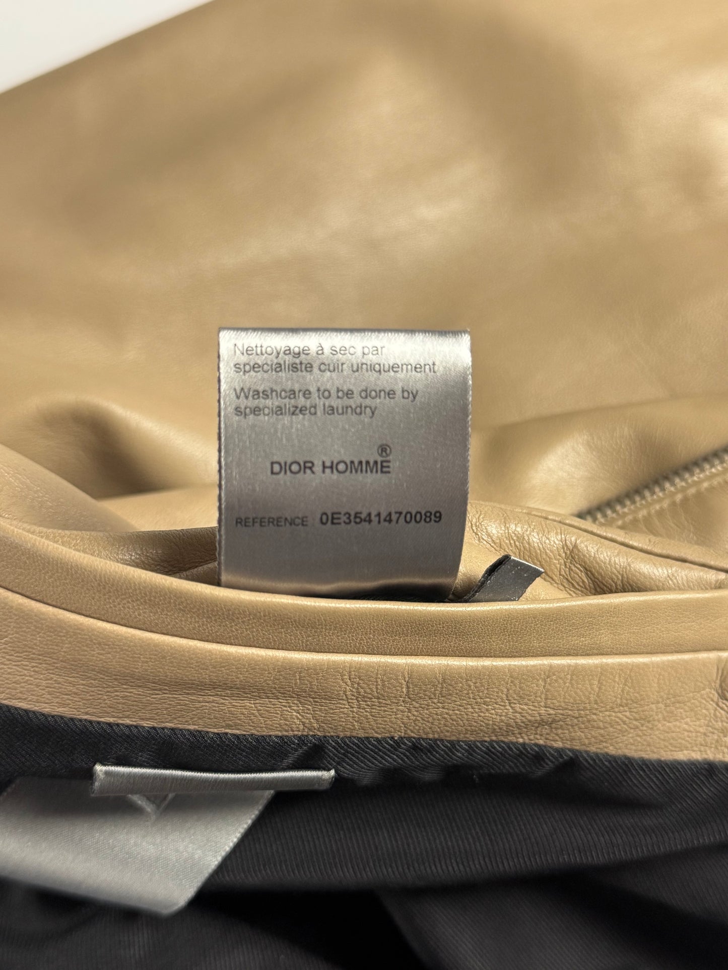 Dior Homme Camel Leather Bomber Varsity Jacket SS 2010 - L