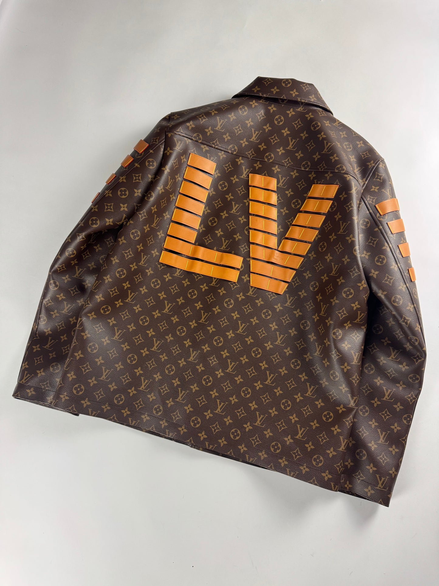 Louis Vuitton Nigo LV toile Monogram Military Leather Jacket Resort 2022 - L