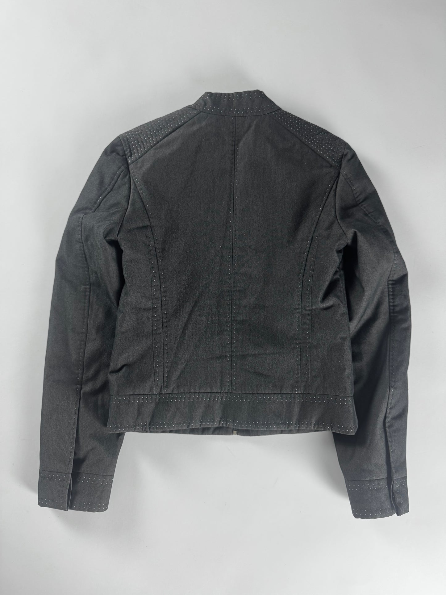 Louis Vuitton Dark Grey Cotton Stitch Details Rider Jacket 2000s - XS