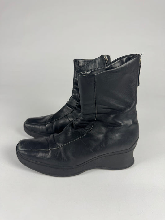 Prada Linea Rossa Aero Leather Platform Mid Boots FW 1999 - 39,5 IT/40,5 EU