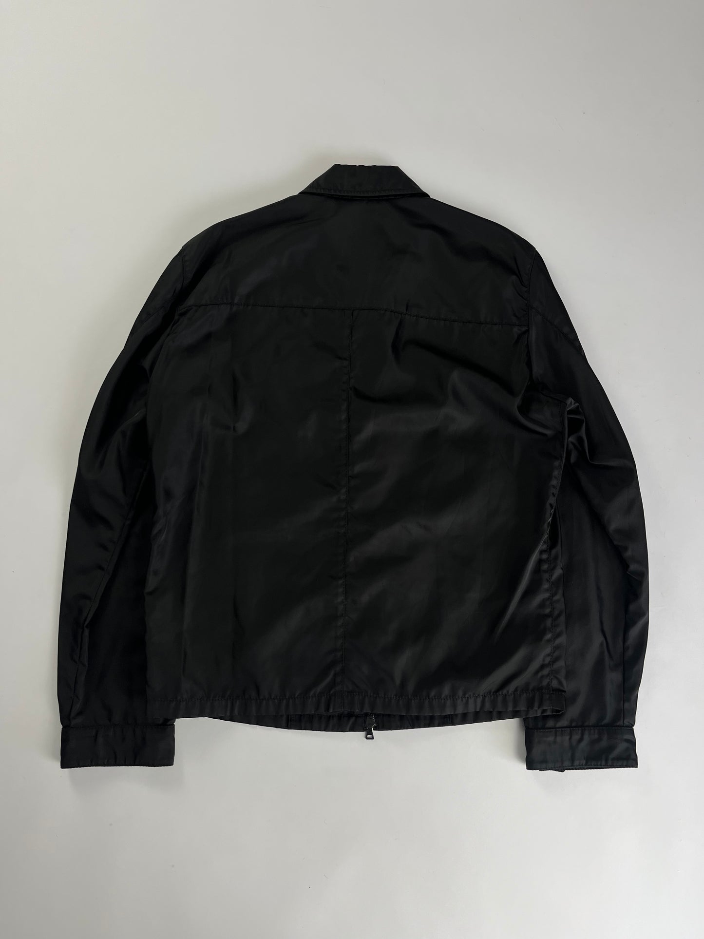 Prada Black Nylon Trucker Double Zip Light Jacket 2000s - S