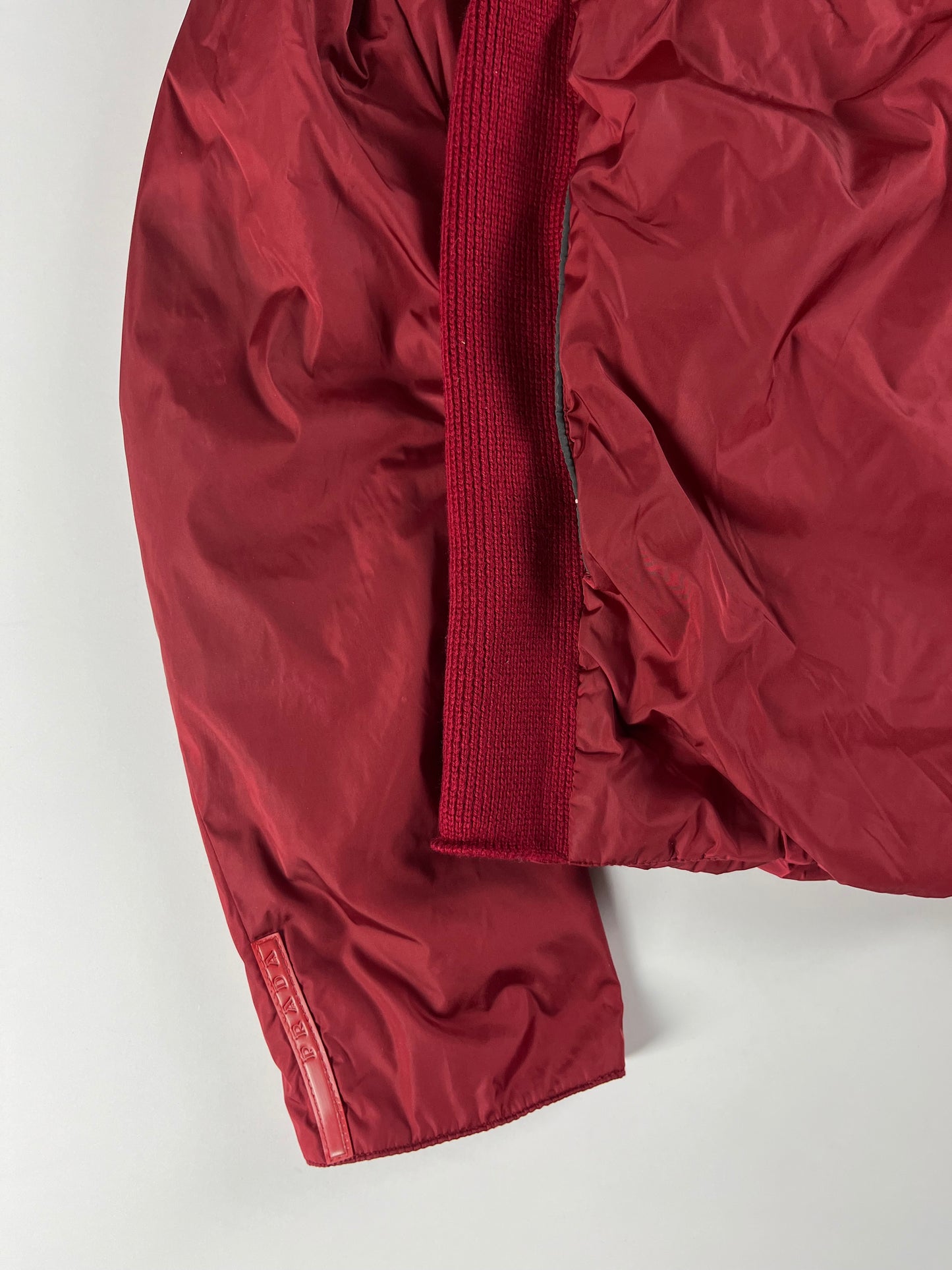 Prada Linea Rossa Red Hybrid Nylon Zipper Jacket SS 2000 - M