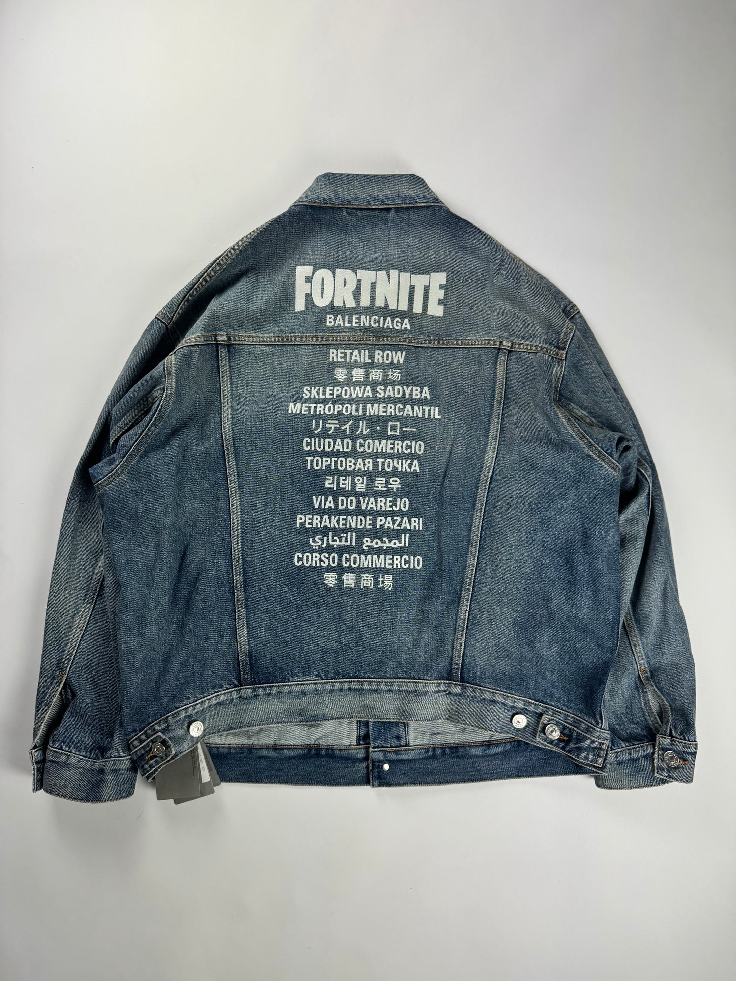 Balenciaga Fortnite 66/200 Limited Edition Oversized Denim Jacket FW 2021 - L