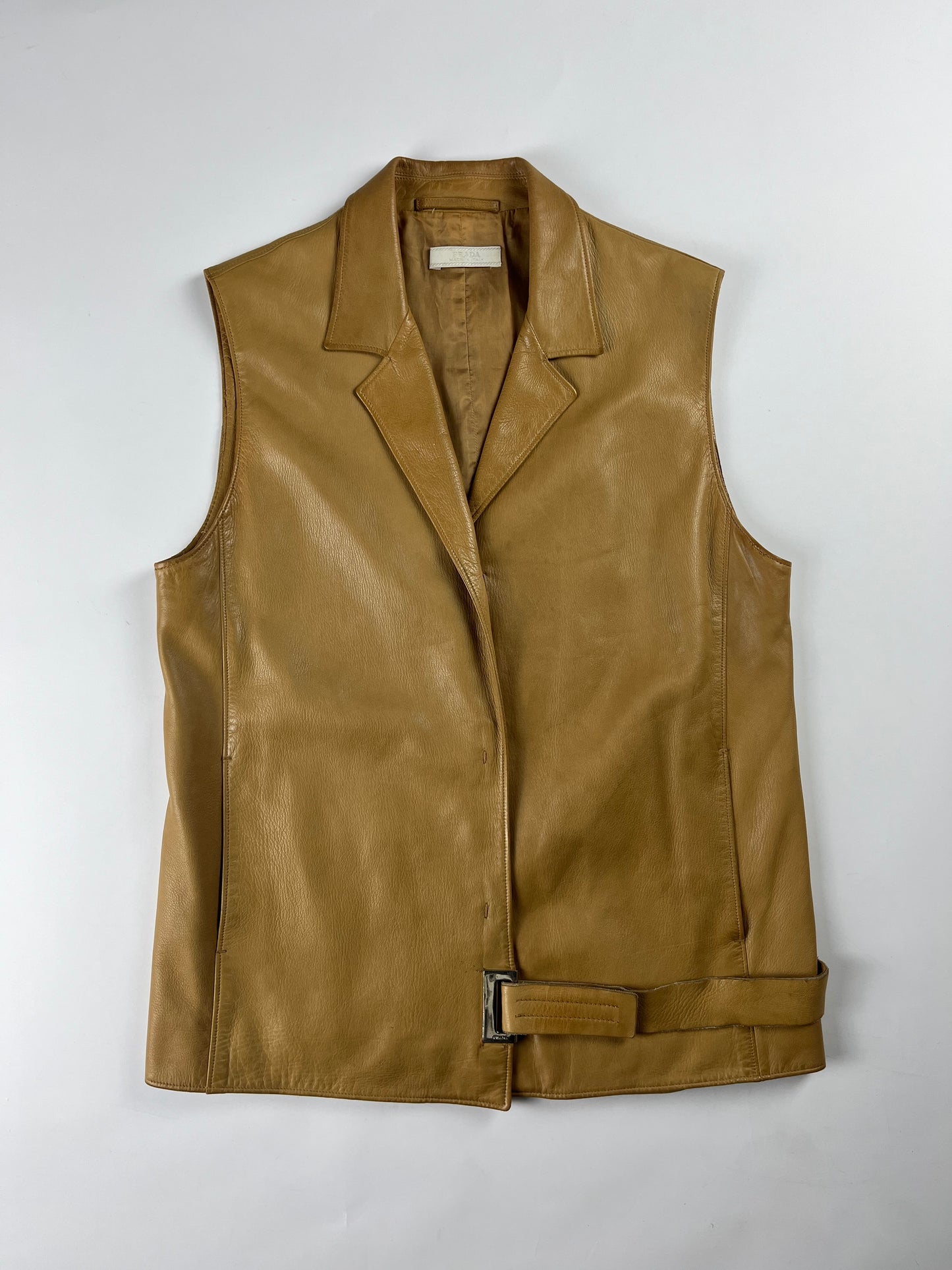 Prada Camel Leather Strapped Vest FW 1999 - S