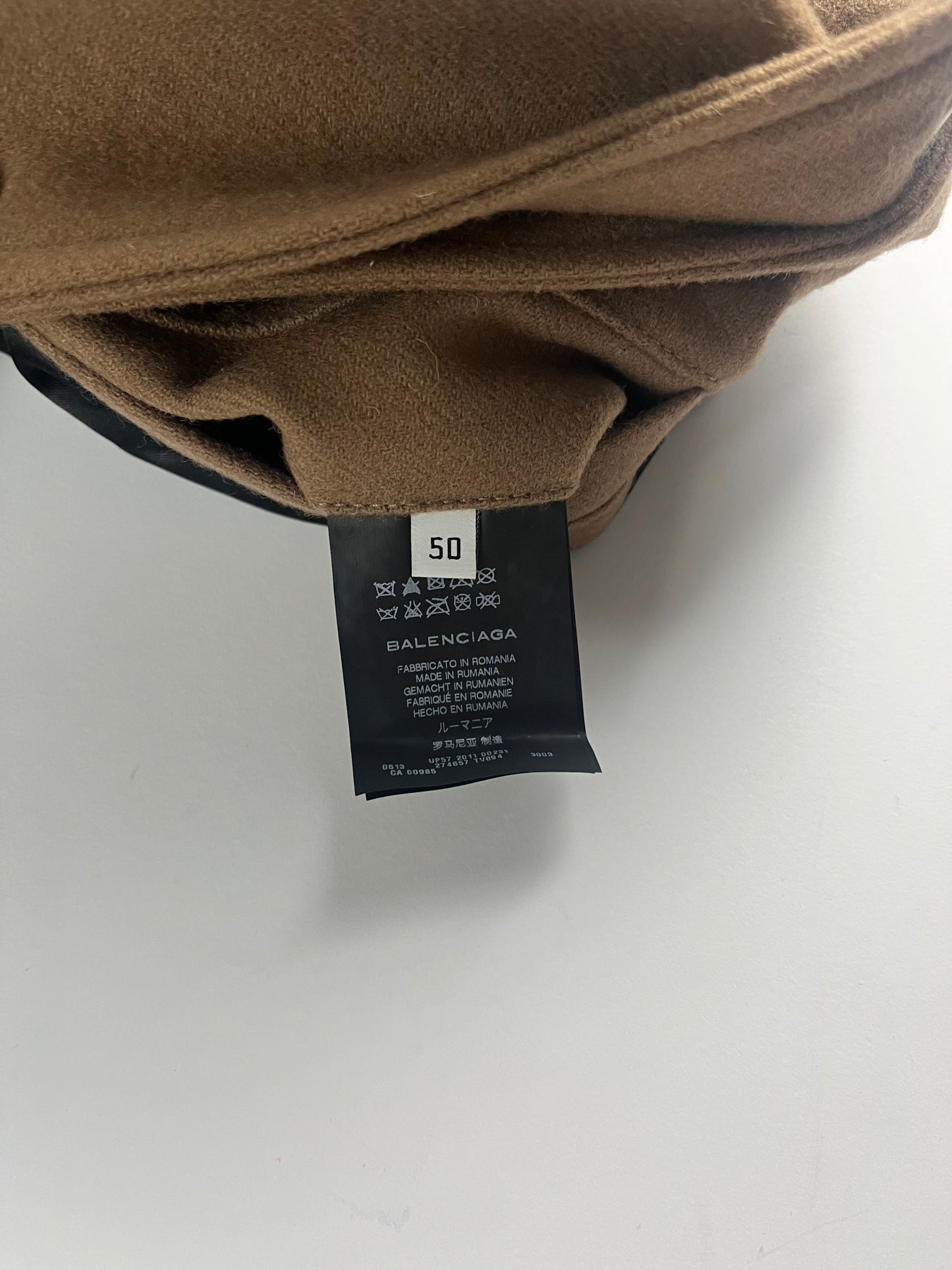 Balenciaga Leather Trimmed Multi-Zip Camel Coat FW 2011 - L