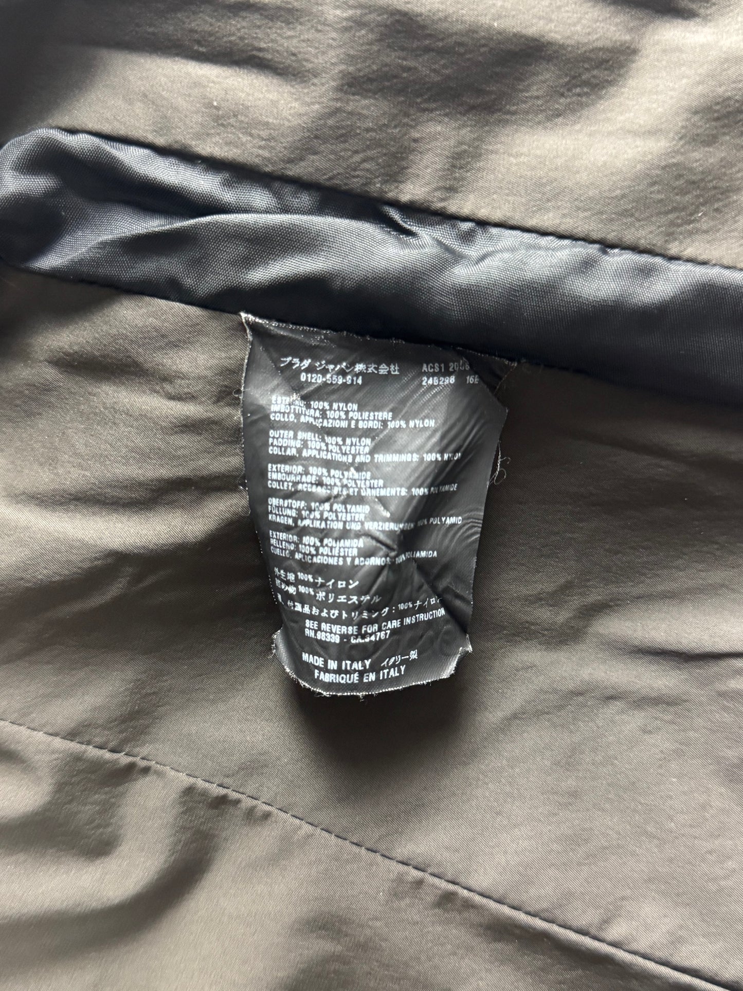 Prada Textured Plissé Nylon Belt Jacket SS 2006 - XS