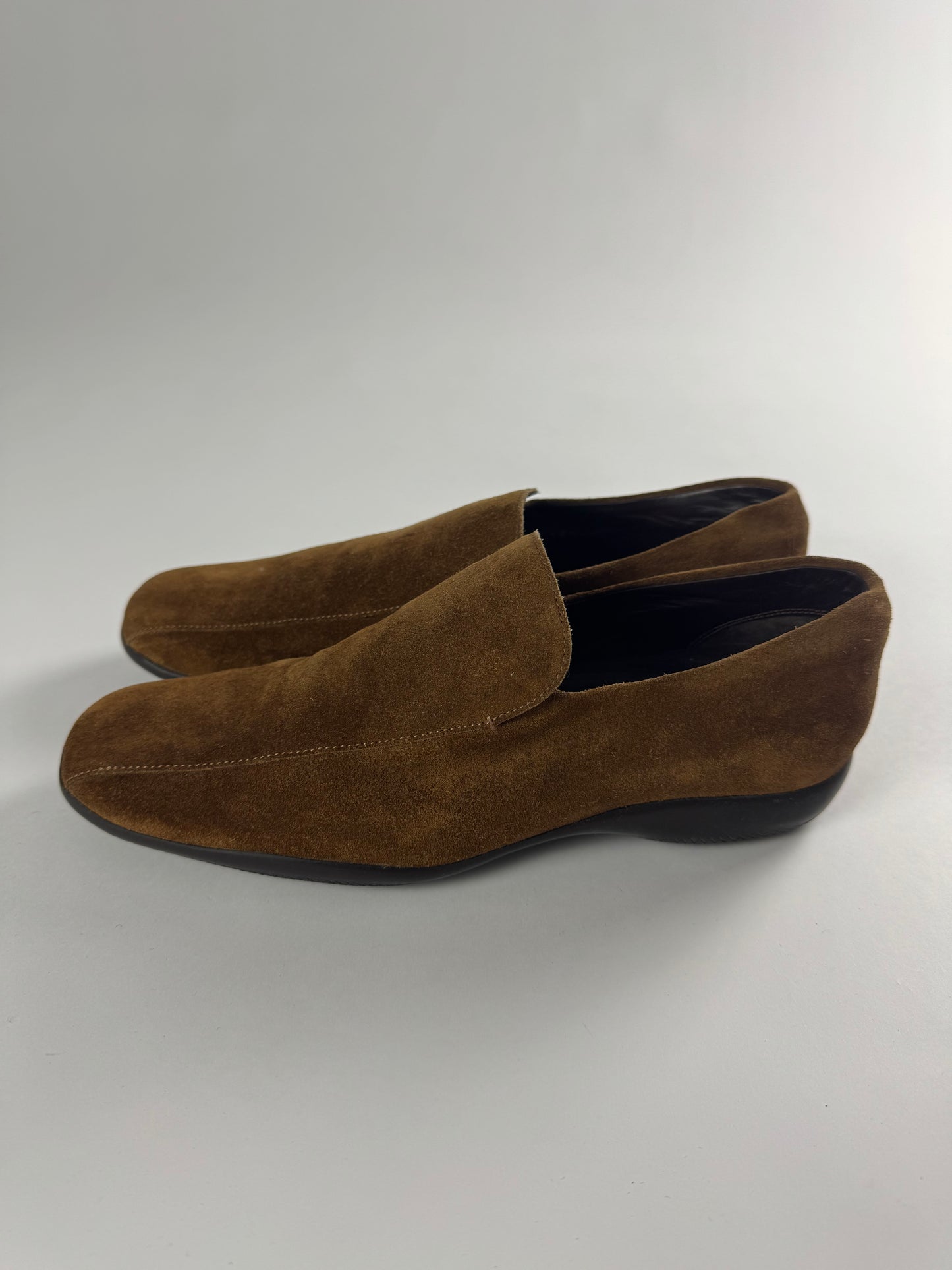 Prada Siena Brown Suede Loafers FW 1999 - 38,5 IT/39,5 EU
