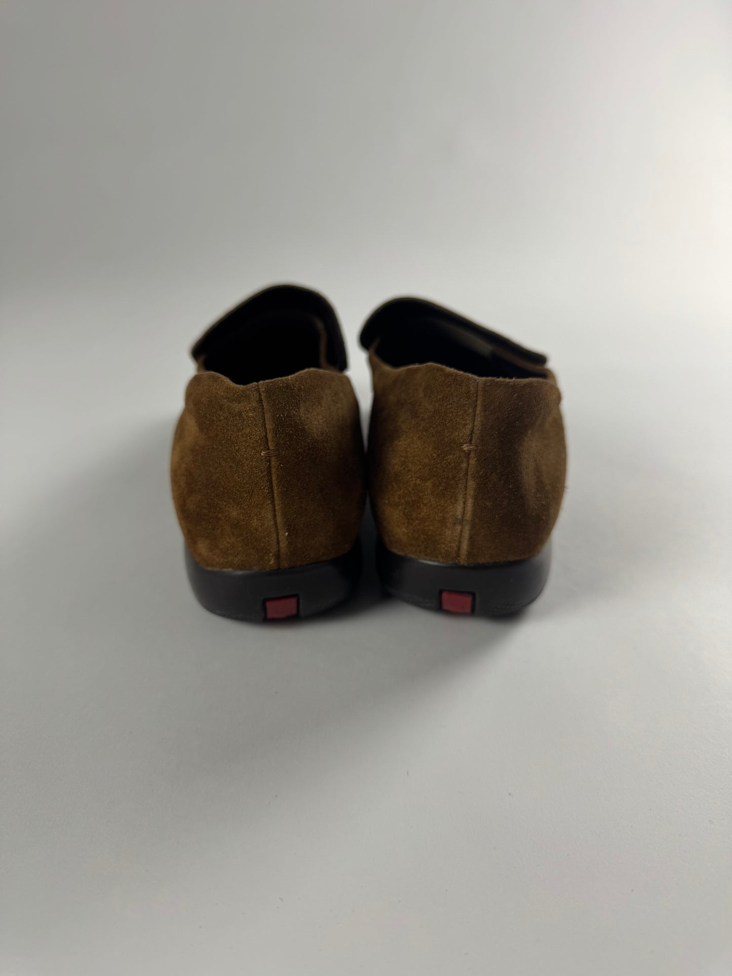 Prada Siena Brown Suede Loafers FW 1999 - 38,5 IT/39,5 EU