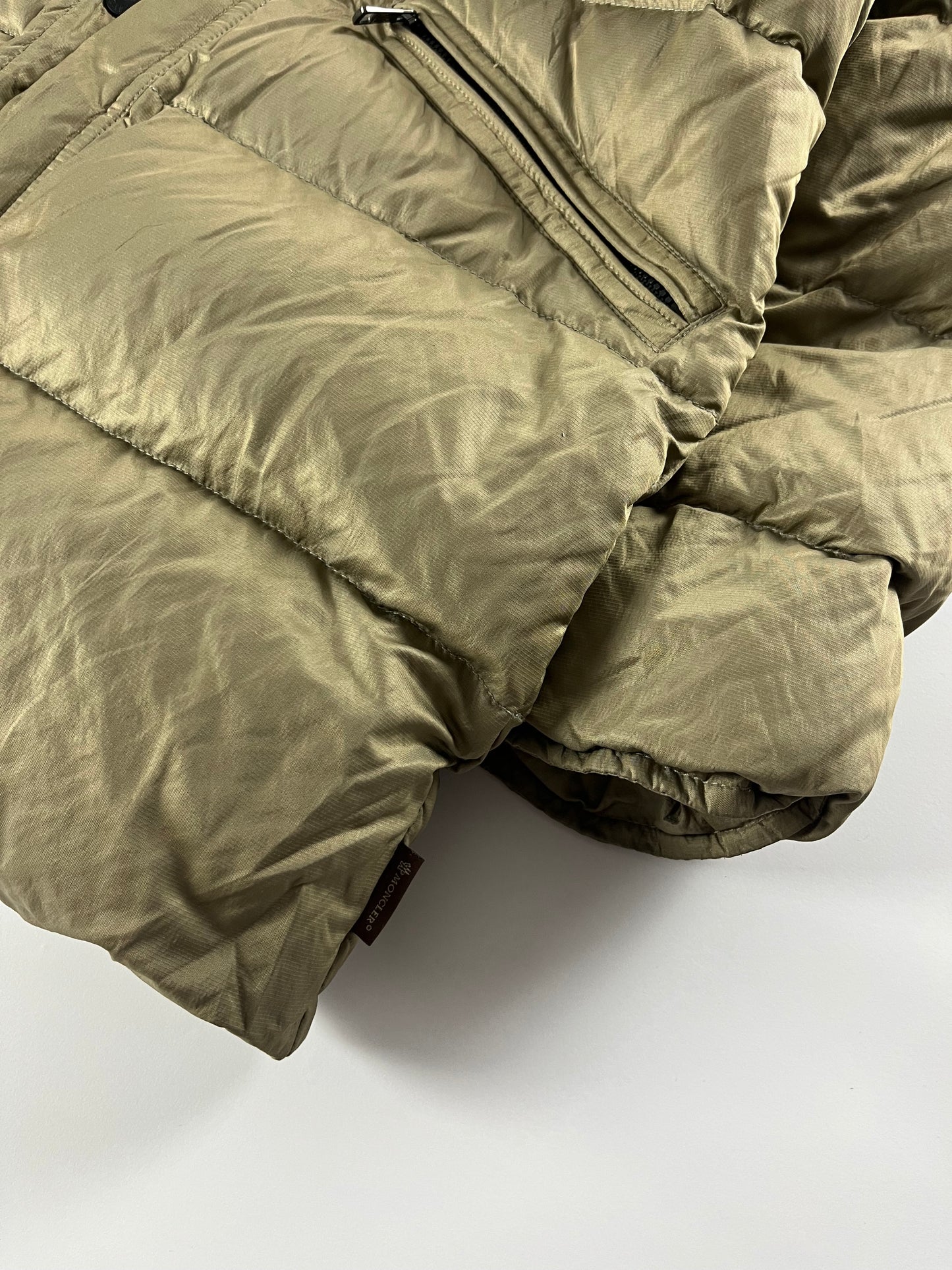 Moncler Camel Bright Metallic Long Down Jacket 2000s - XL