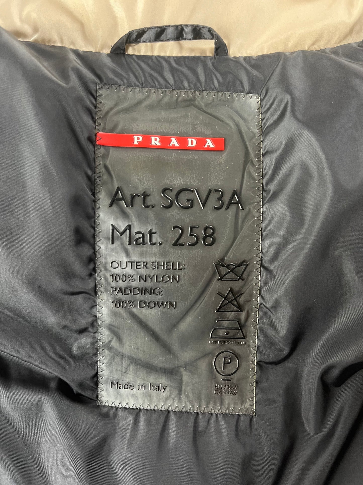 Prada Linea Rossa Cream Puffer Vest 2000s - S